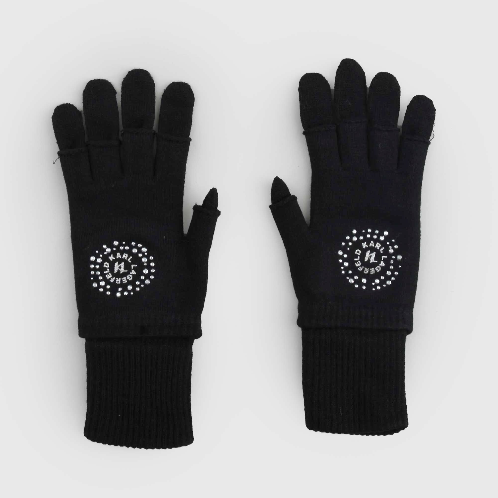 Guanti Neri Con Logo KARL LAGERFELD - annameglio.com abbigliamento moda