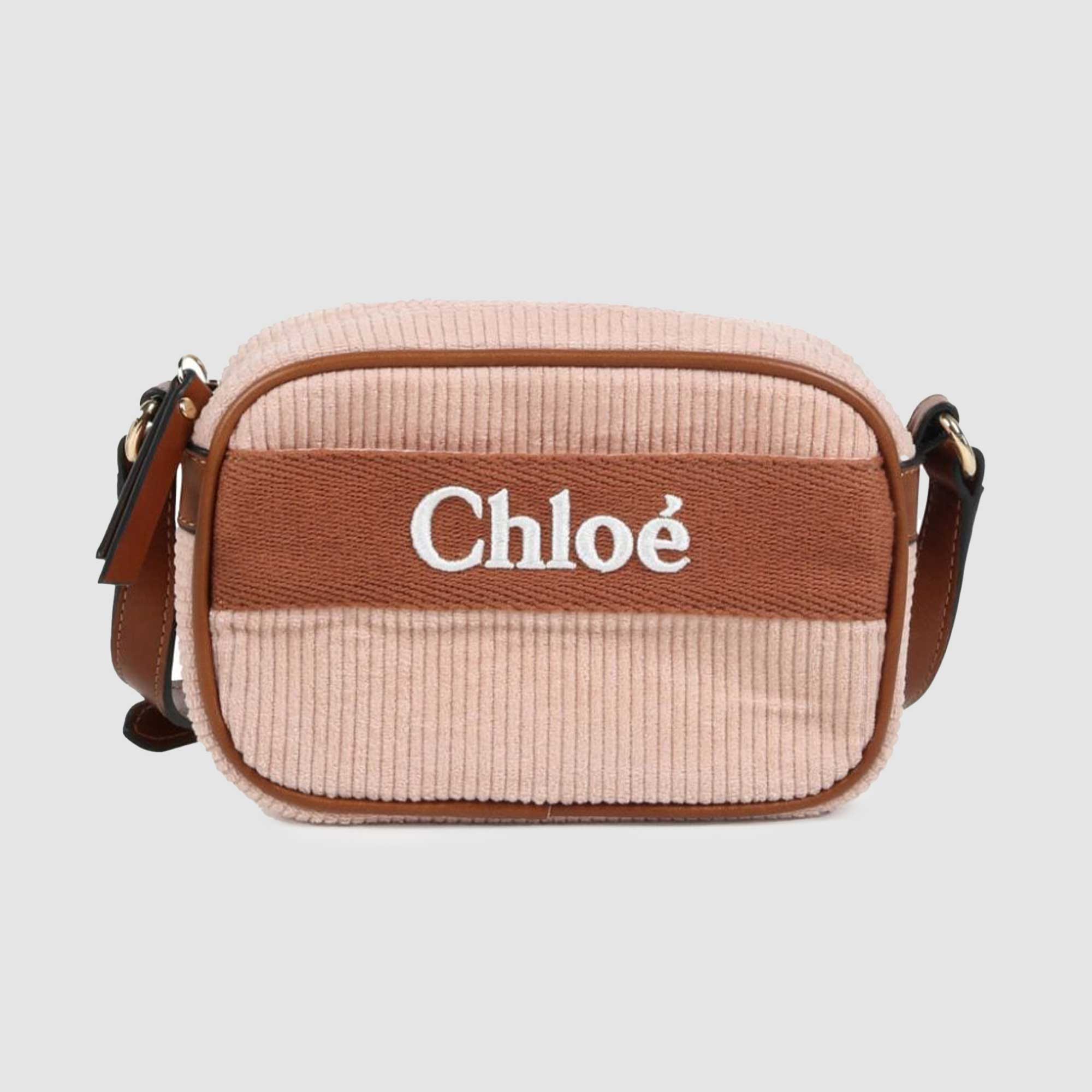 Borsetta a spalla in velluto a coste rosa con logo - annameglio.com abbigliamento moda