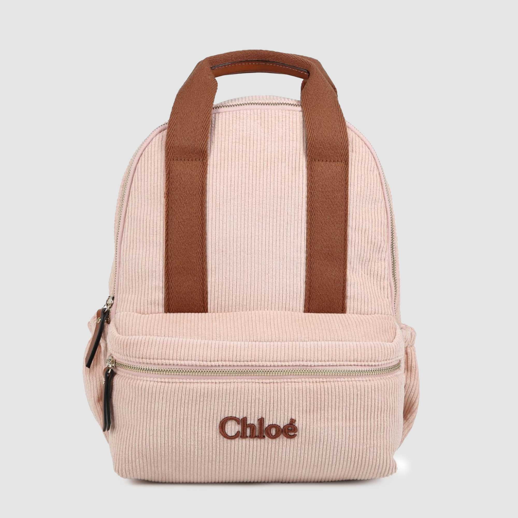 Zaino in velluto a coste rosa con logo - annameglio.com abbigliamento moda