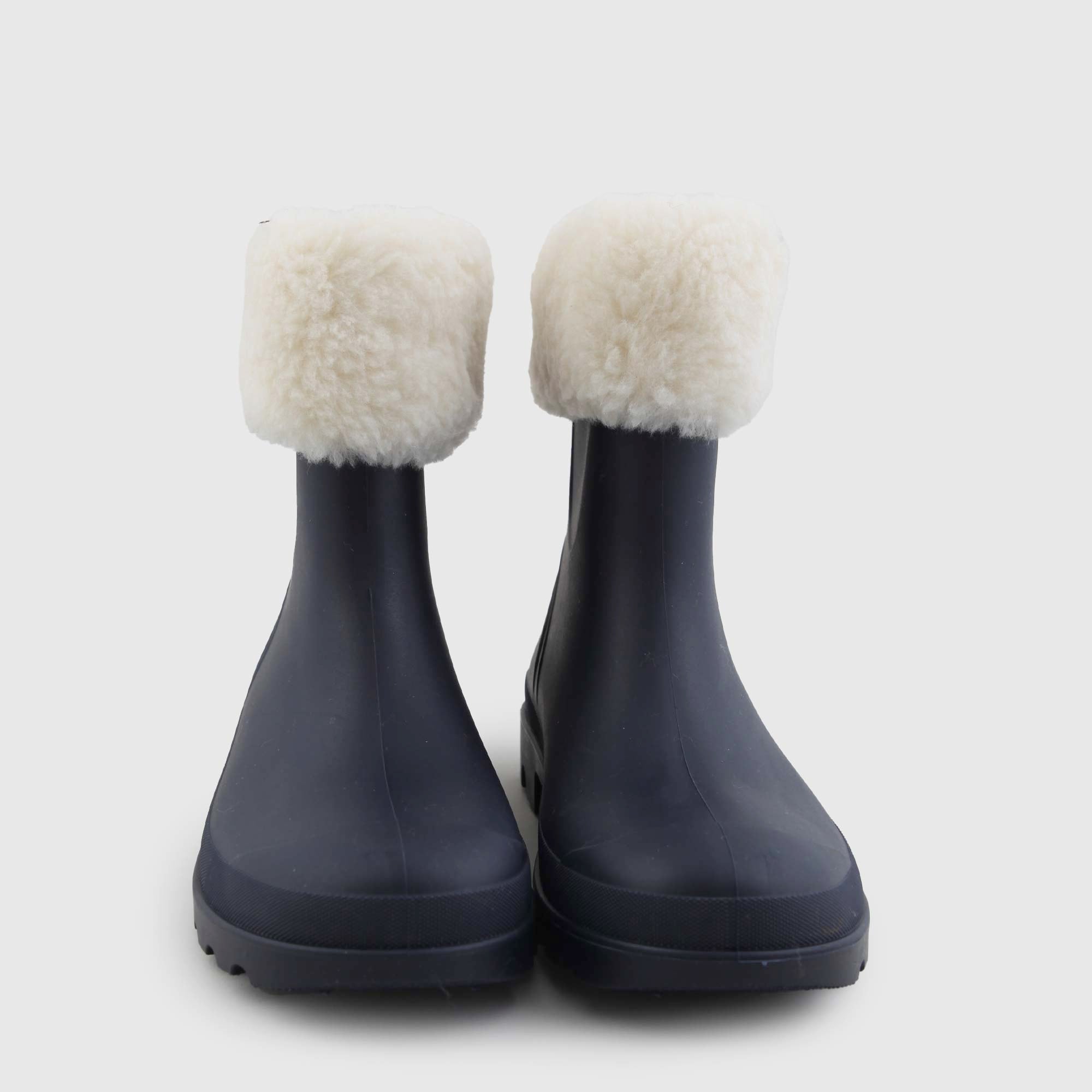 Stivali da pioggia blu navy con shearling - annameglio.com abbigliamento moda