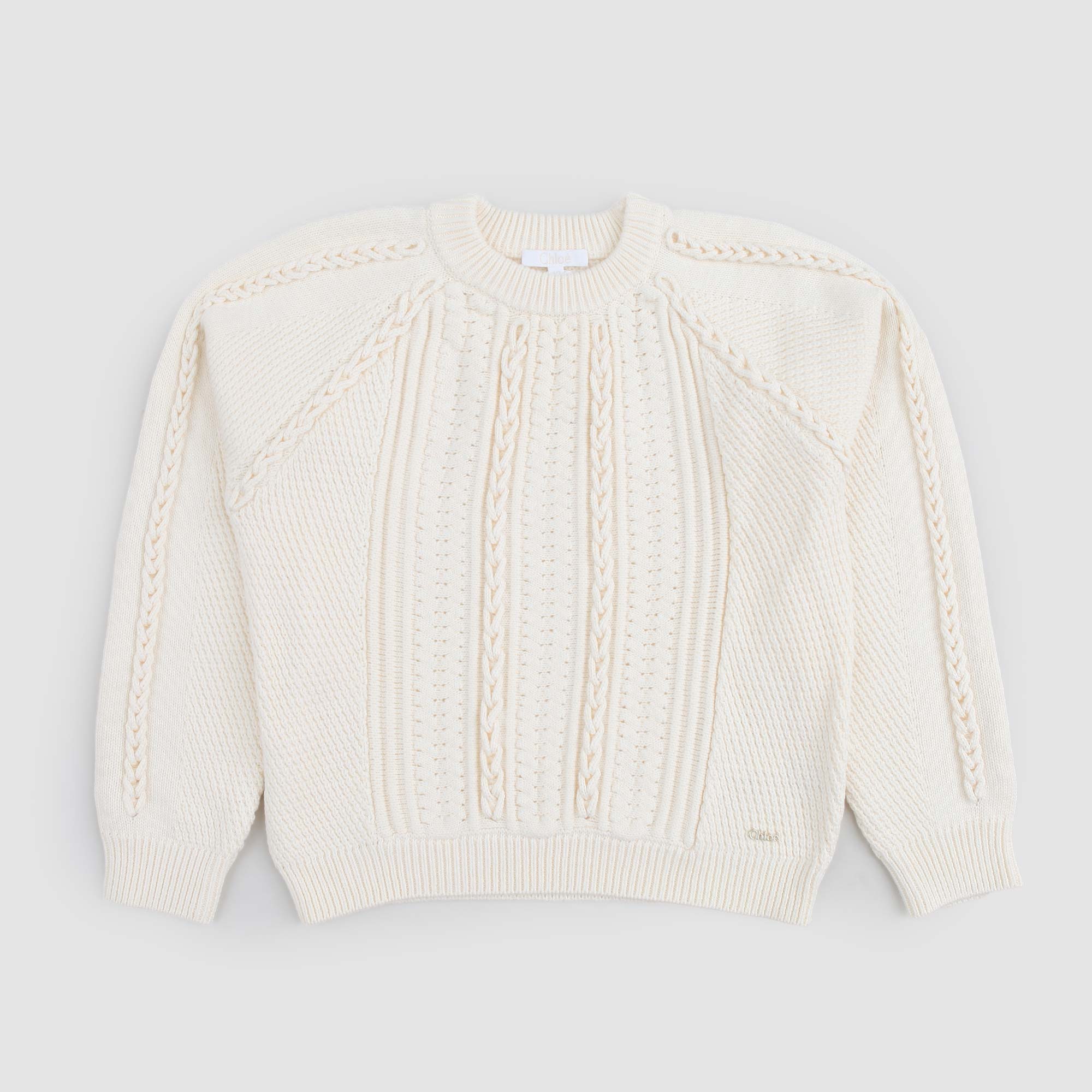 Maglione girocollo intrecciato bianco avorio - annameglio.com abbigliamento moda