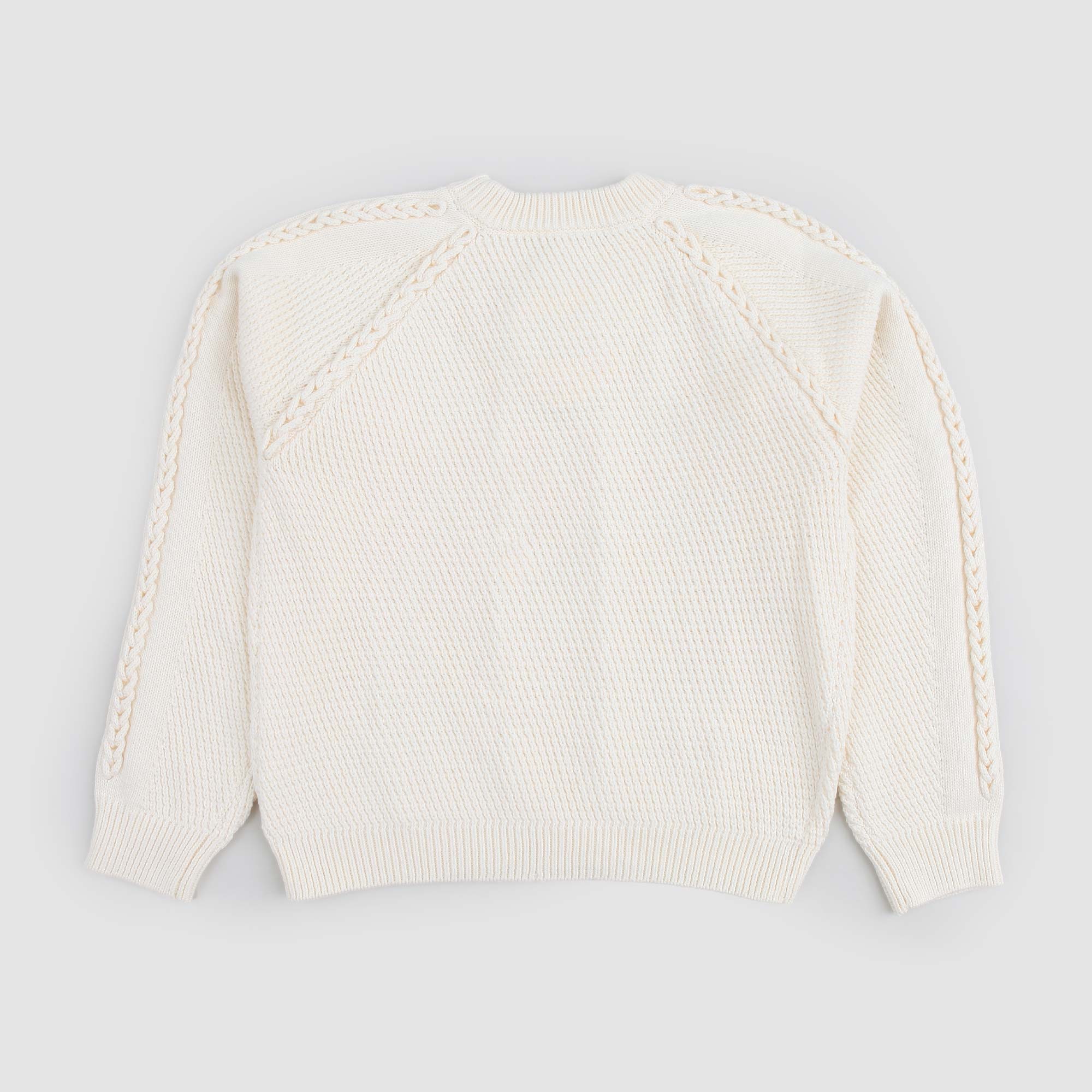 Maglione girocollo intrecciato bianco avorio - annameglio.com abbigliamento moda