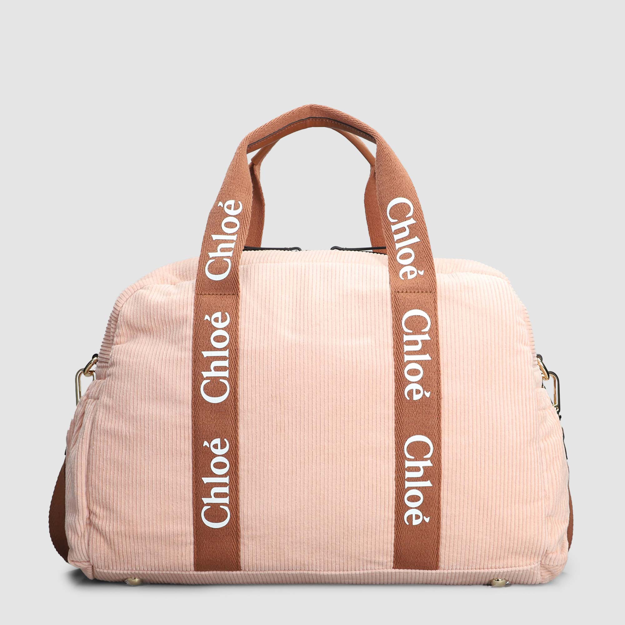 Borsa mamma in velluto a coste rosa con logo - annameglio.com abbigliamento moda