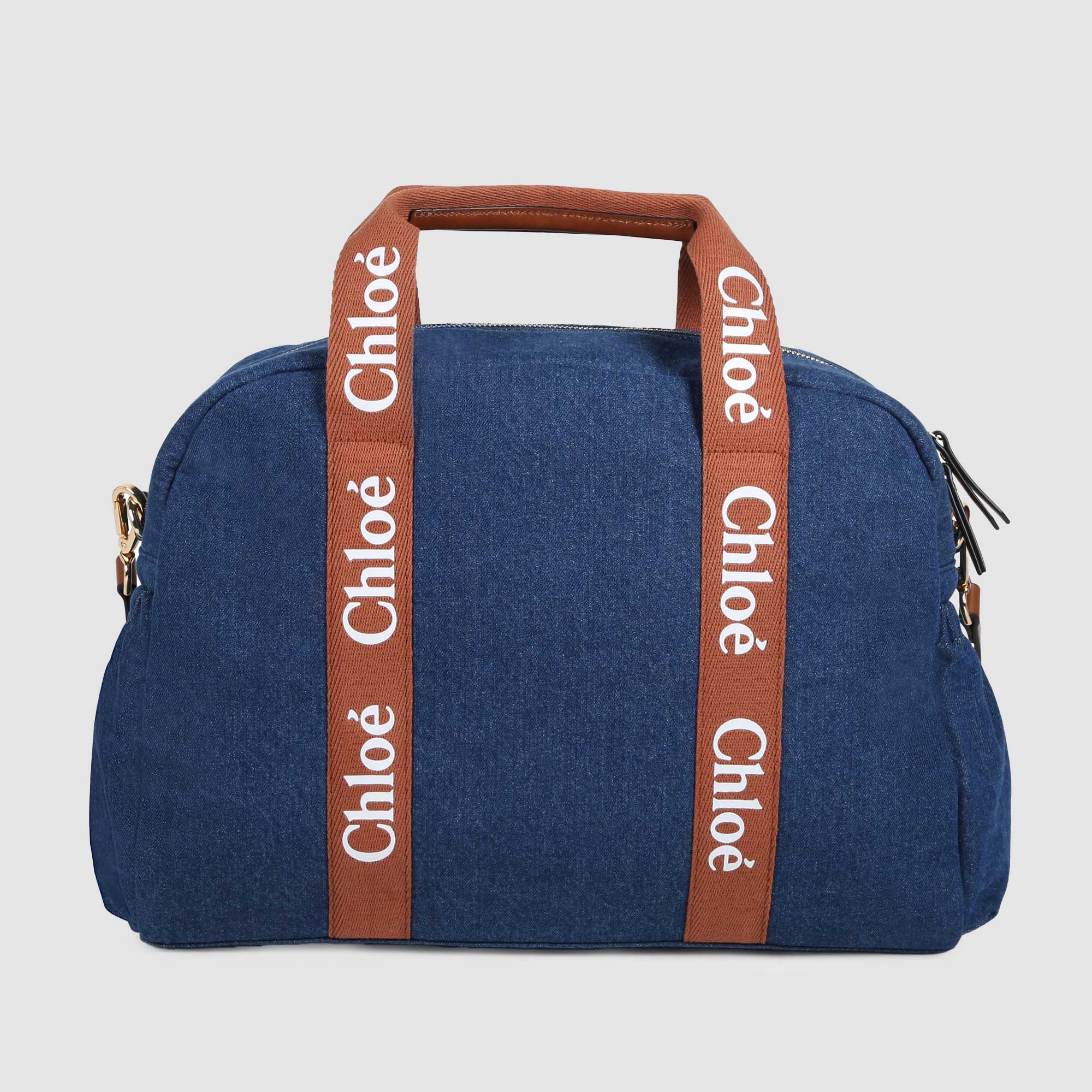 Borsa mamma in denim blu con logo - annameglio.com abbigliamento moda