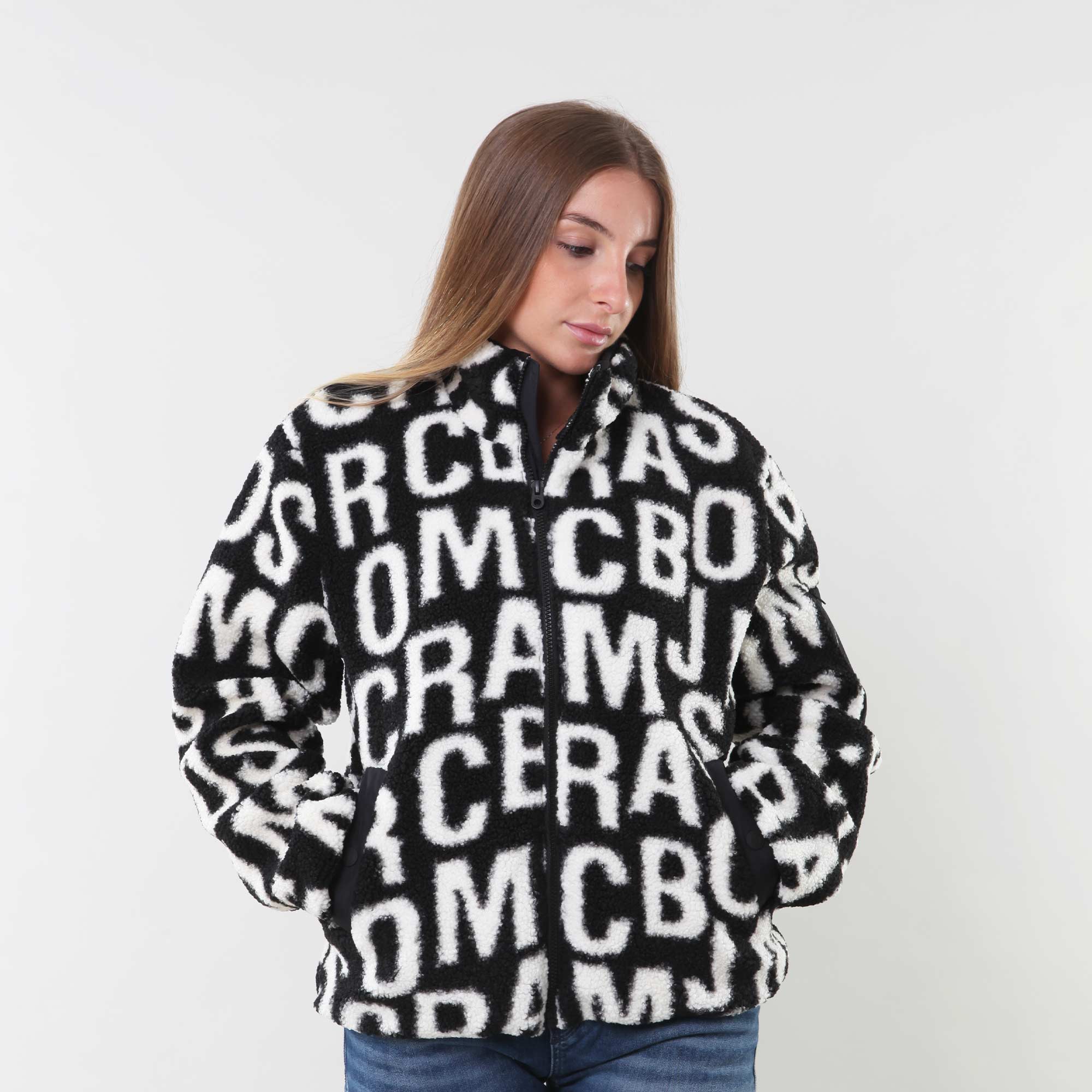 Cardigan con zip in ecopelliccia con monogramma - annameglio.com abbigliamento moda