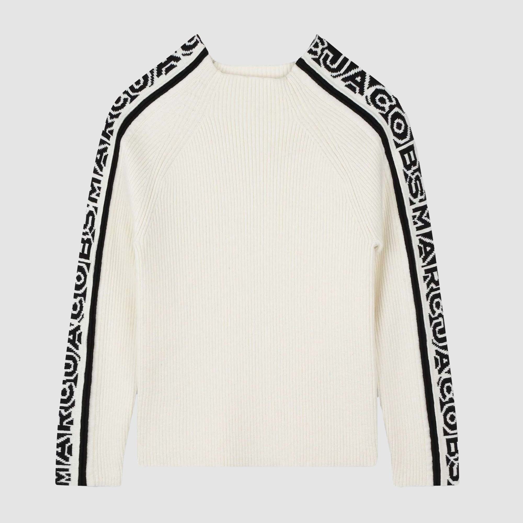 Pullover a costine bianco con collo a cratere - annameglio.com abbigliamento moda