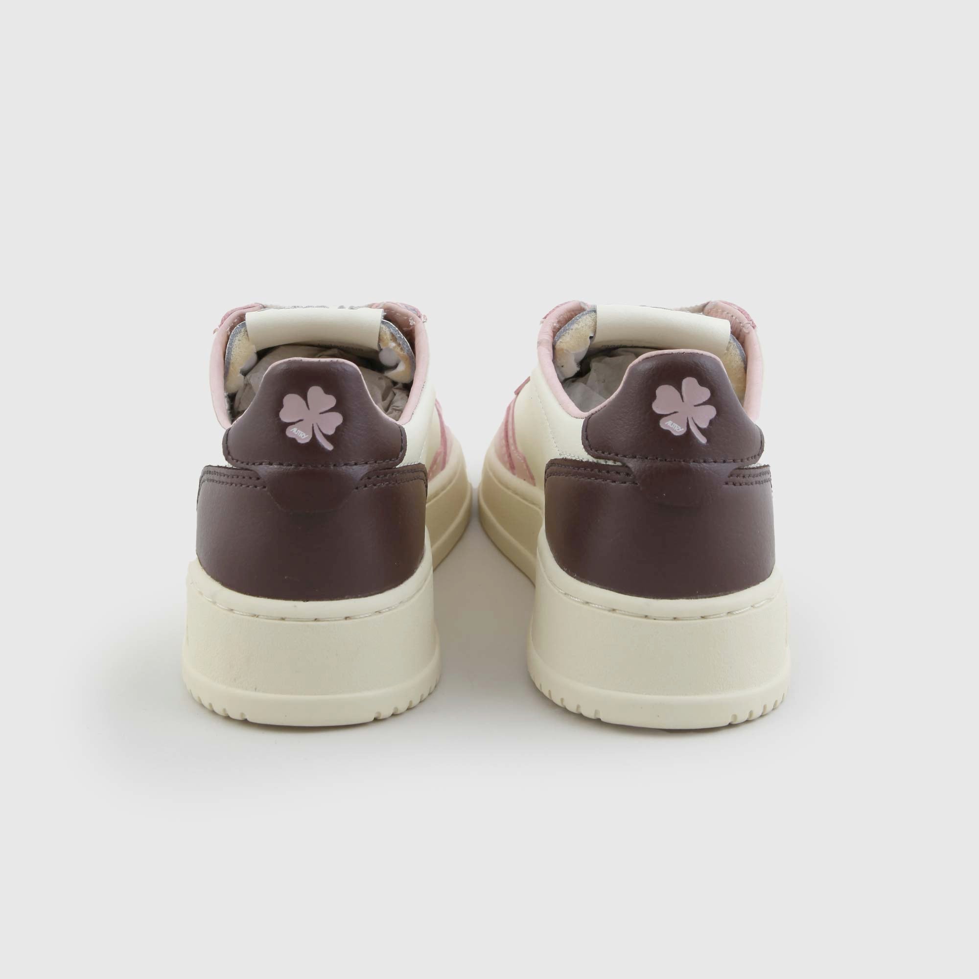 Sneakers medalist low in pelle bianca marrone rosa - annameglio.com abbigliamento moda