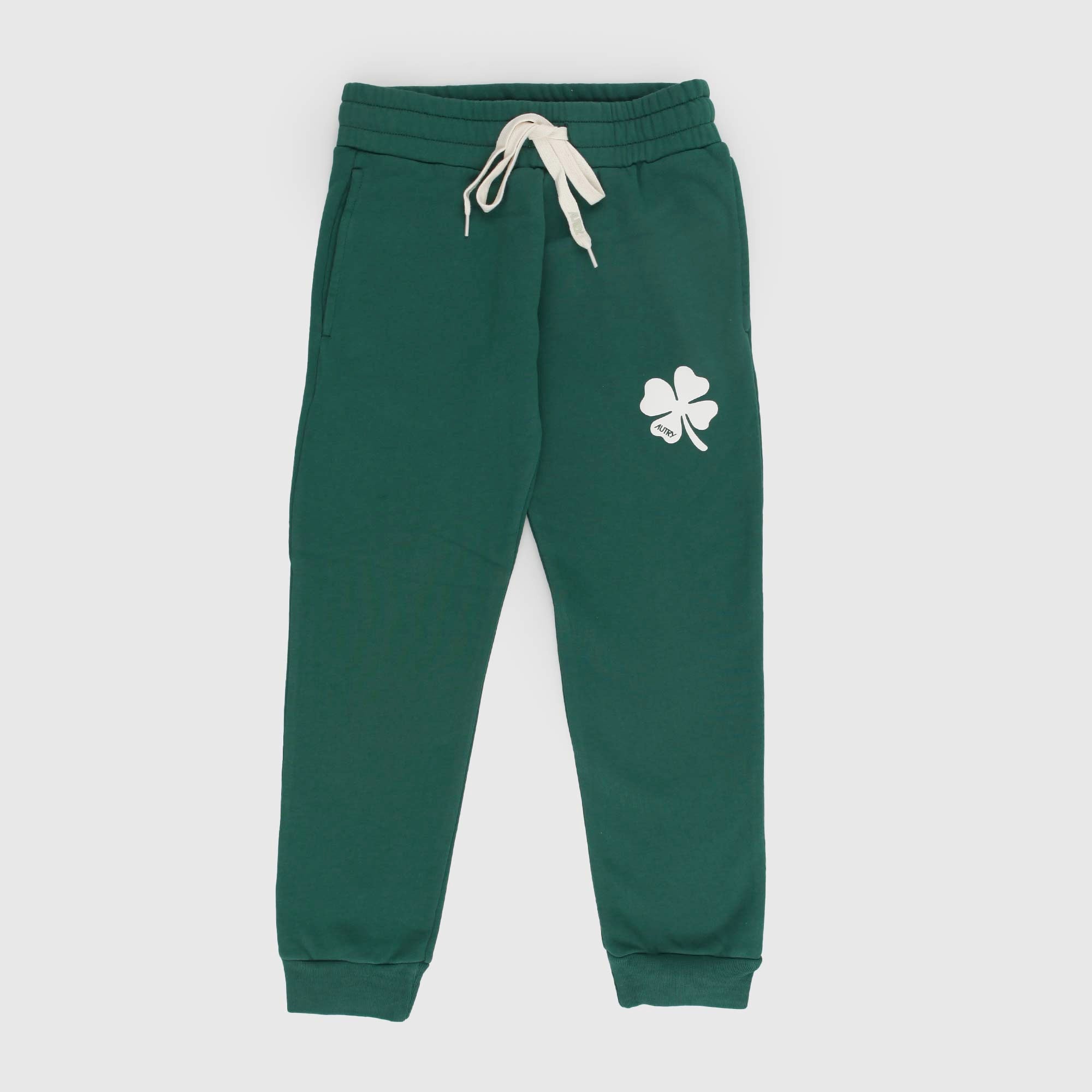 Pantalone jogger verde con Stampa quadrifoglio - annameglio.com abbigliamento moda