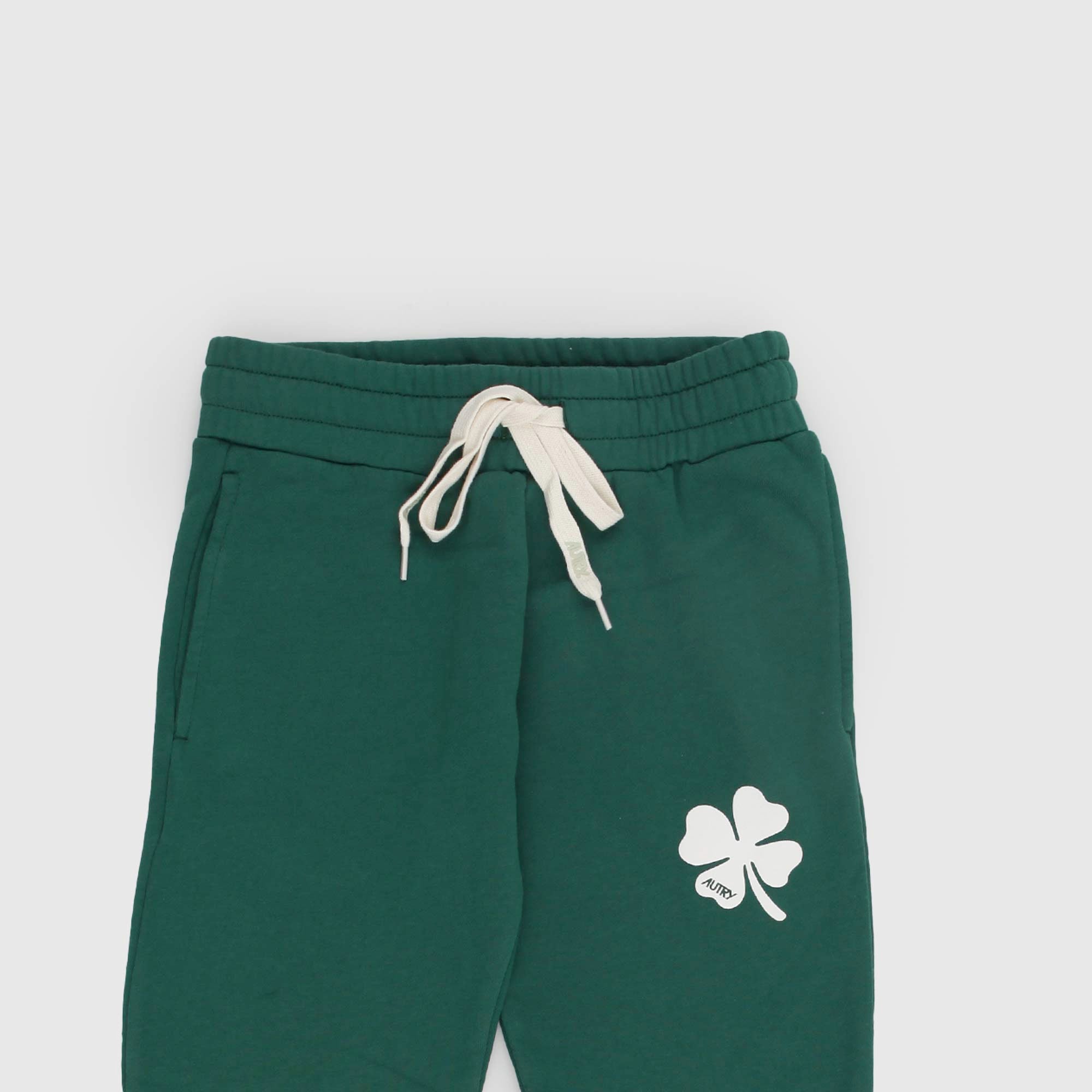 Pantalone jogger verde con Stampa quadrifoglio - annameglio.com abbigliamento moda