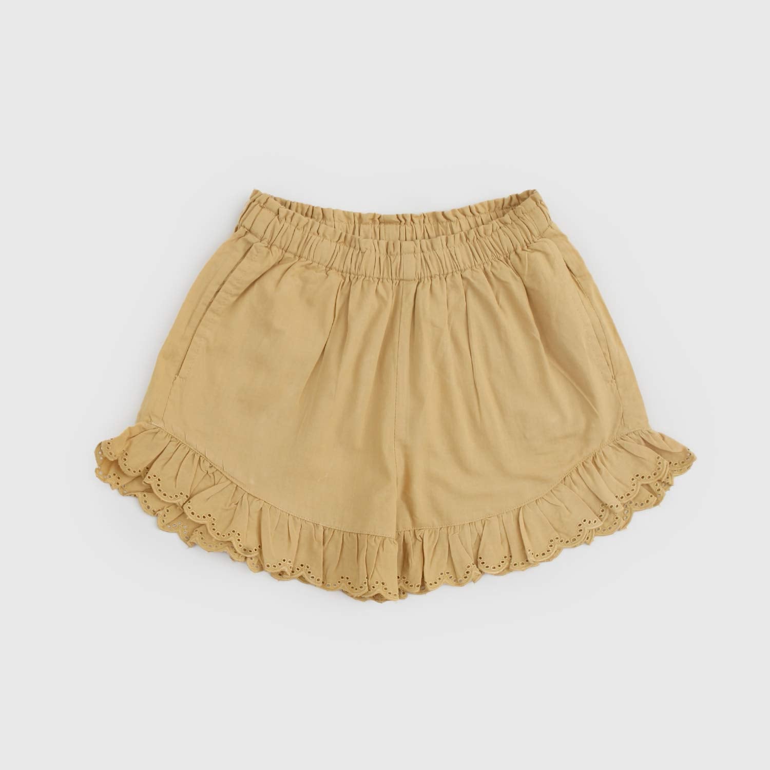 Shorts Prue con balze nocciola - annameglio.com abbigliamento moda