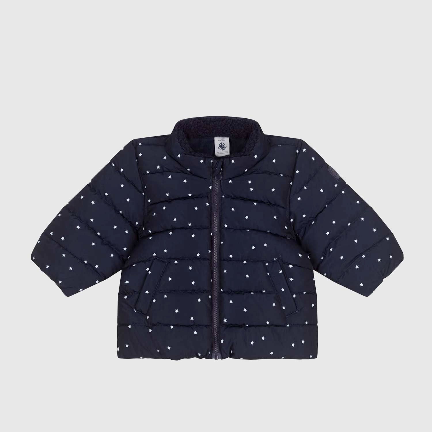 Piumino unisex blu con cappuccio a scomparsa. - annameglio.com abbigliamento moda