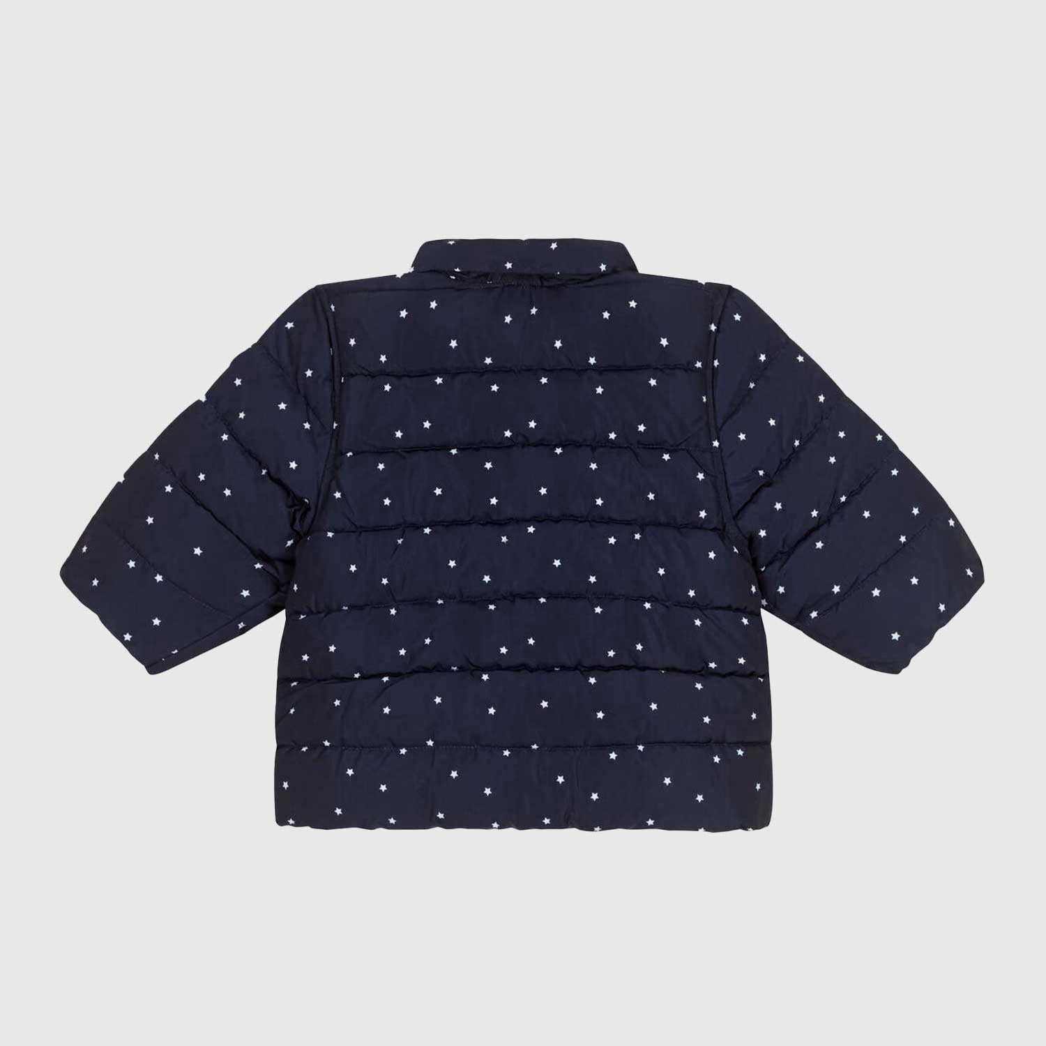 Piumino unisex blu con cappuccio a scomparsa. - annameglio.com abbigliamento moda