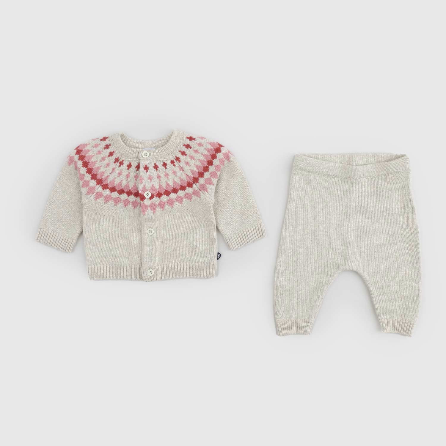 Completino in maglia Baby Beige e Rosa - annameglio.com abbigliamento moda