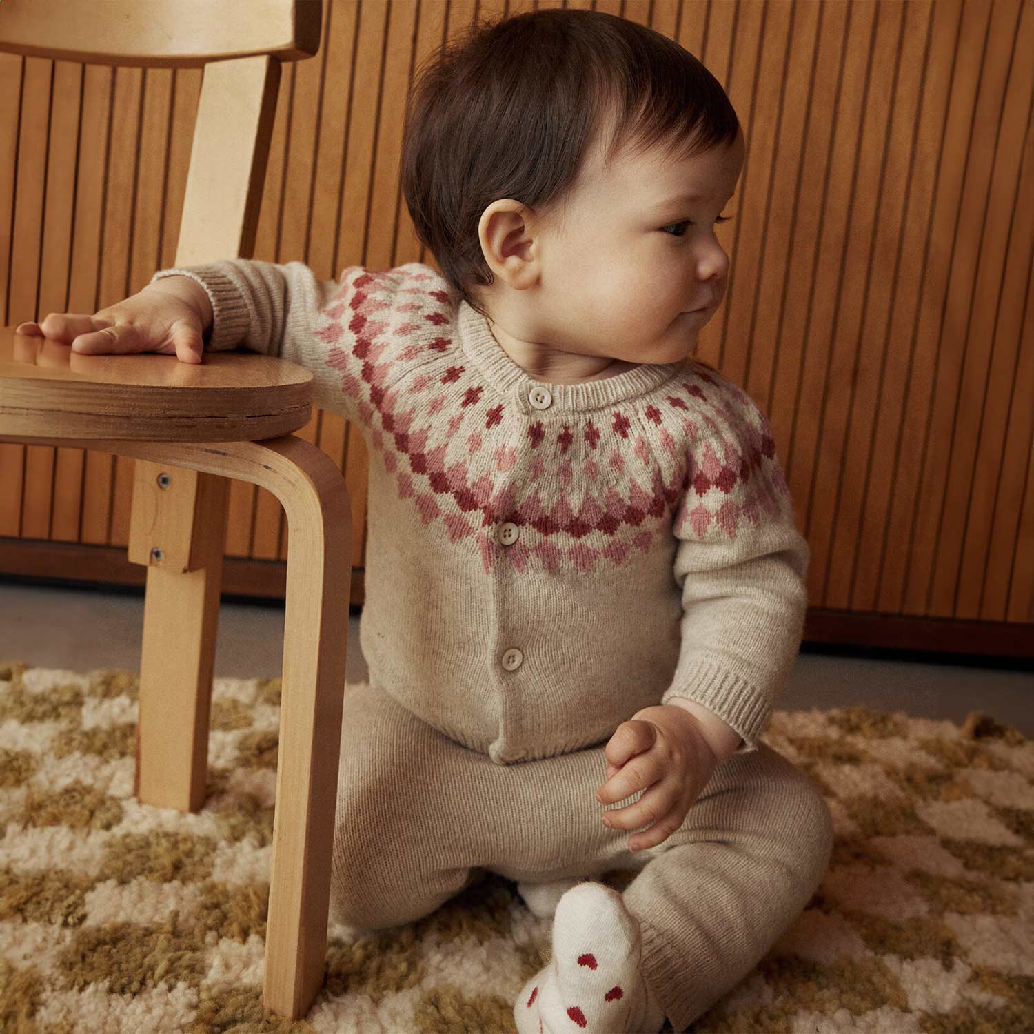 Completino in maglia Baby Beige e Rosa - annameglio.com abbigliamento moda