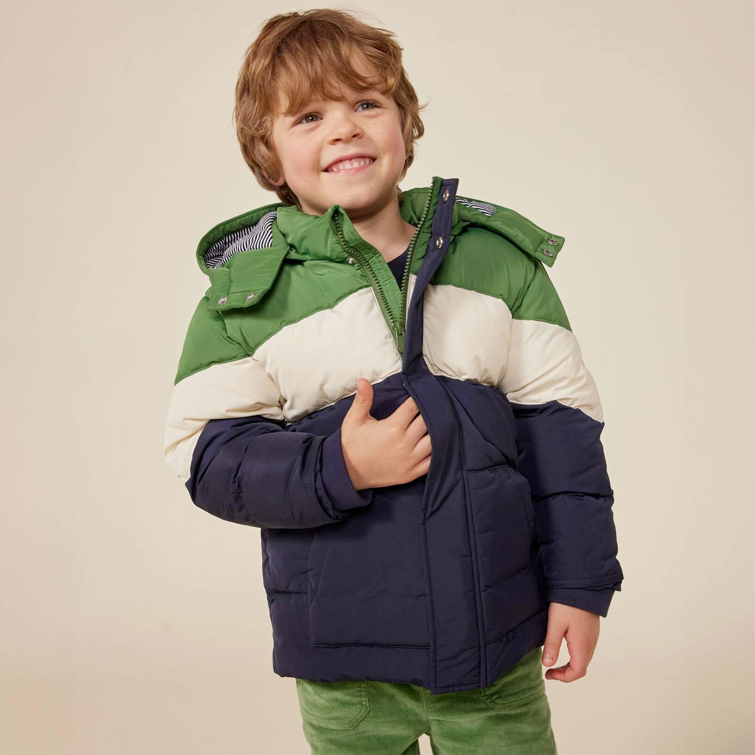 Piumino bambino color block blu e bianco - annameglio.com abbigliamento moda