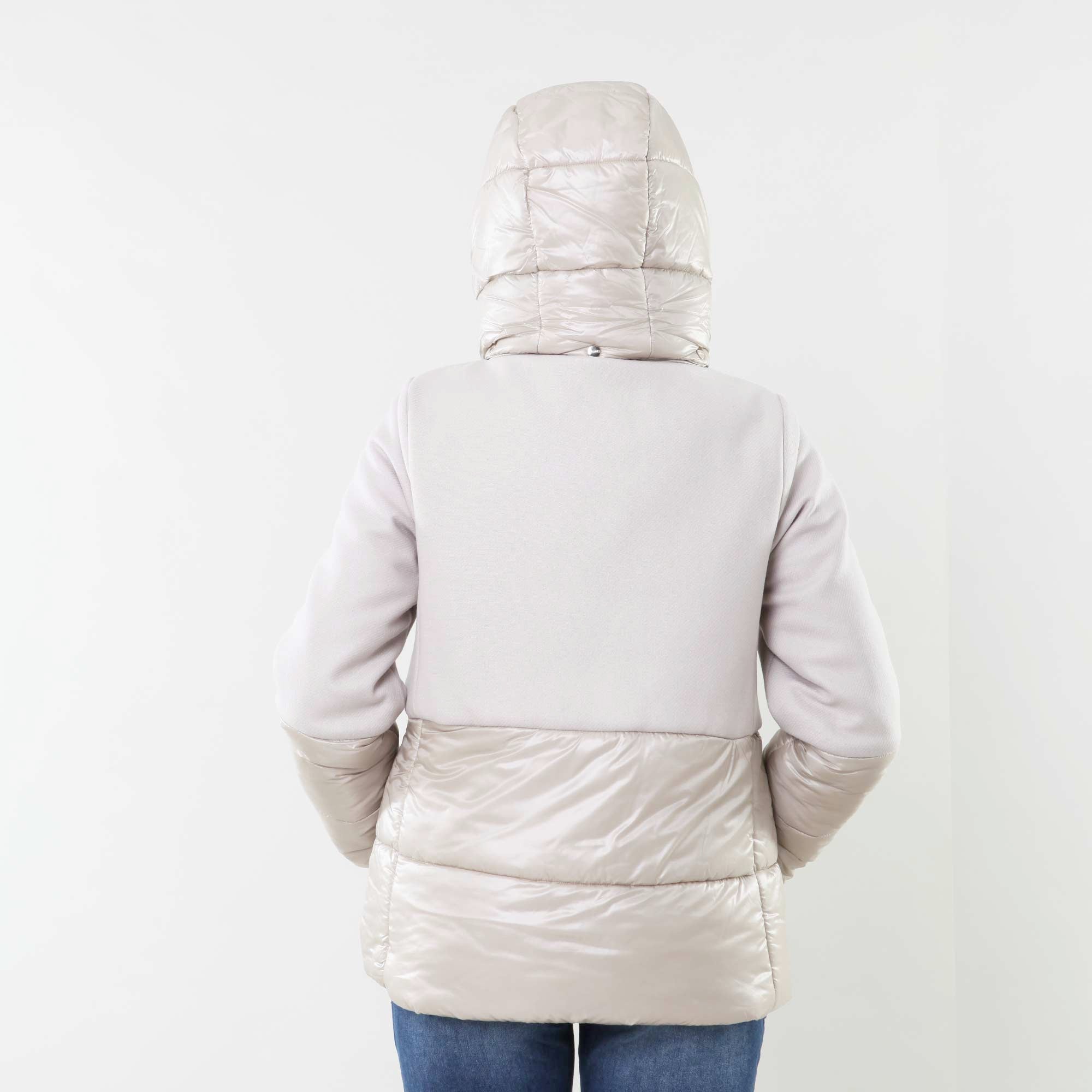 Cappotto parka avorio n ecowool e nylon ultralight - annameglio.com abbigliamento moda