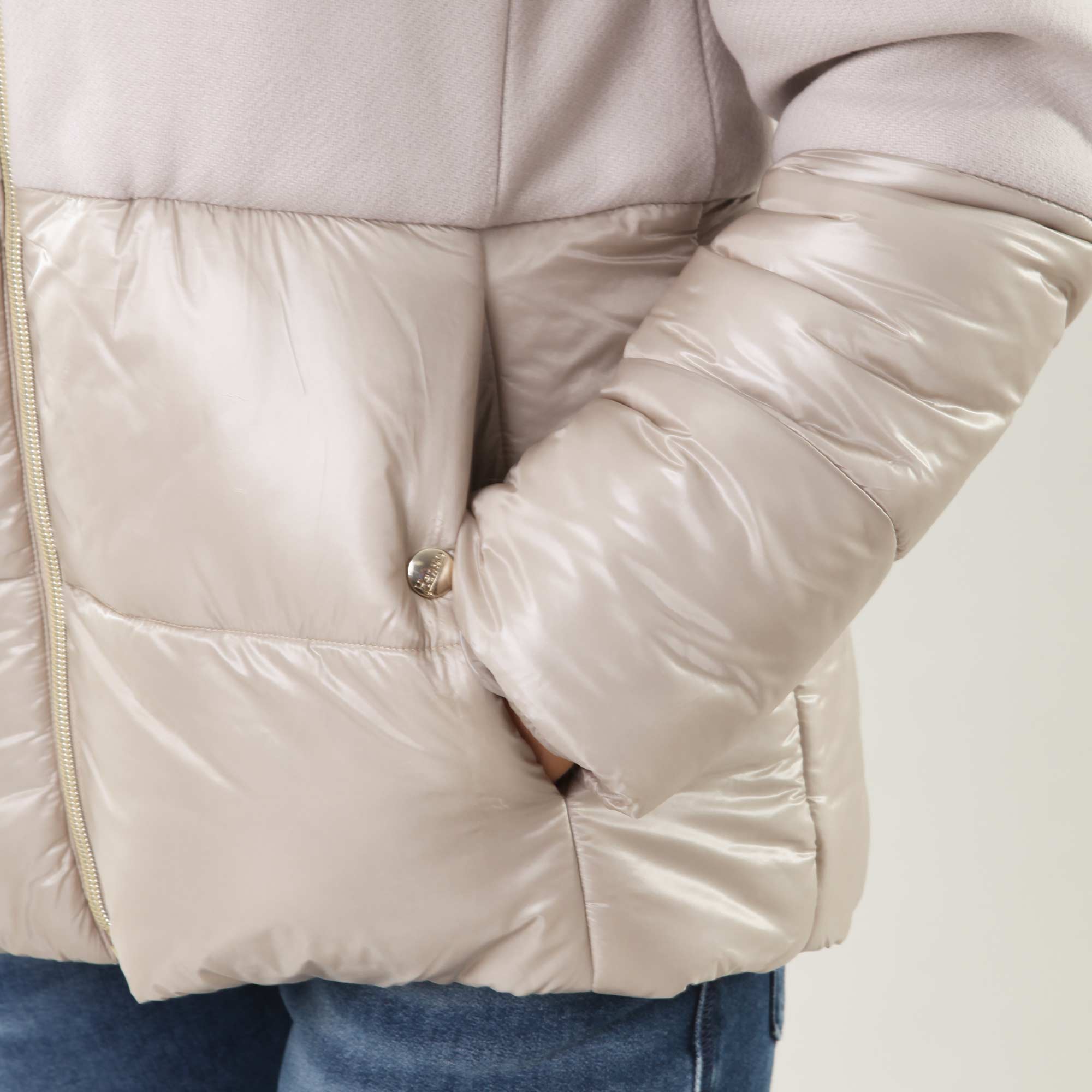 Cappotto parka avorio n ecowool e nylon ultralight - annameglio.com abbigliamento moda