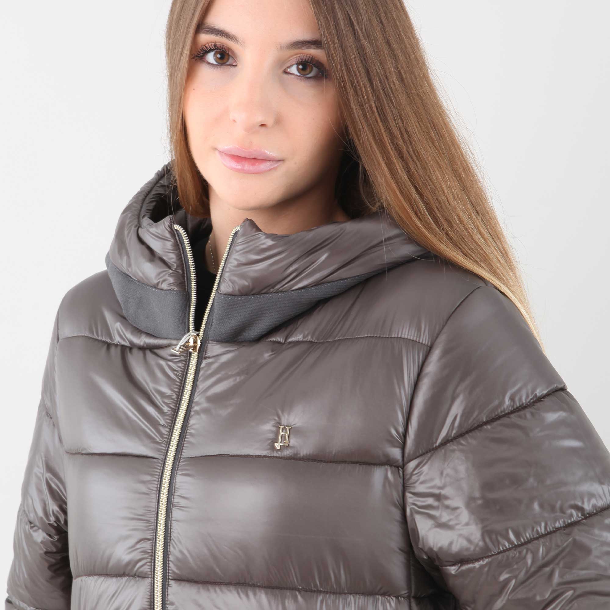 Piumino Grigio Con Inserti firmato Herno - annameglio.com abbigliamento moda