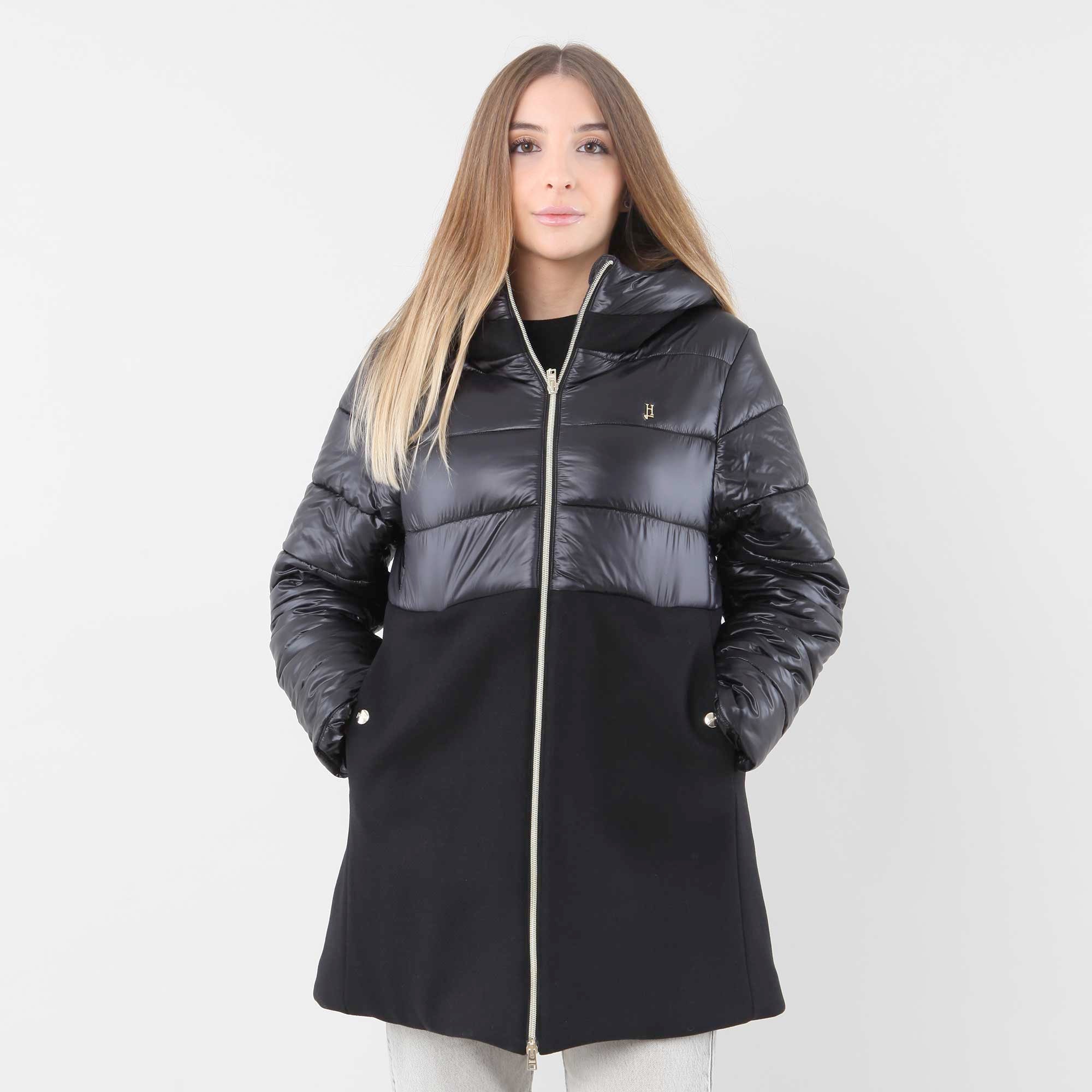 Piumino Nero Con Inserti Firmato Herno - annameglio.com abbigliamento moda