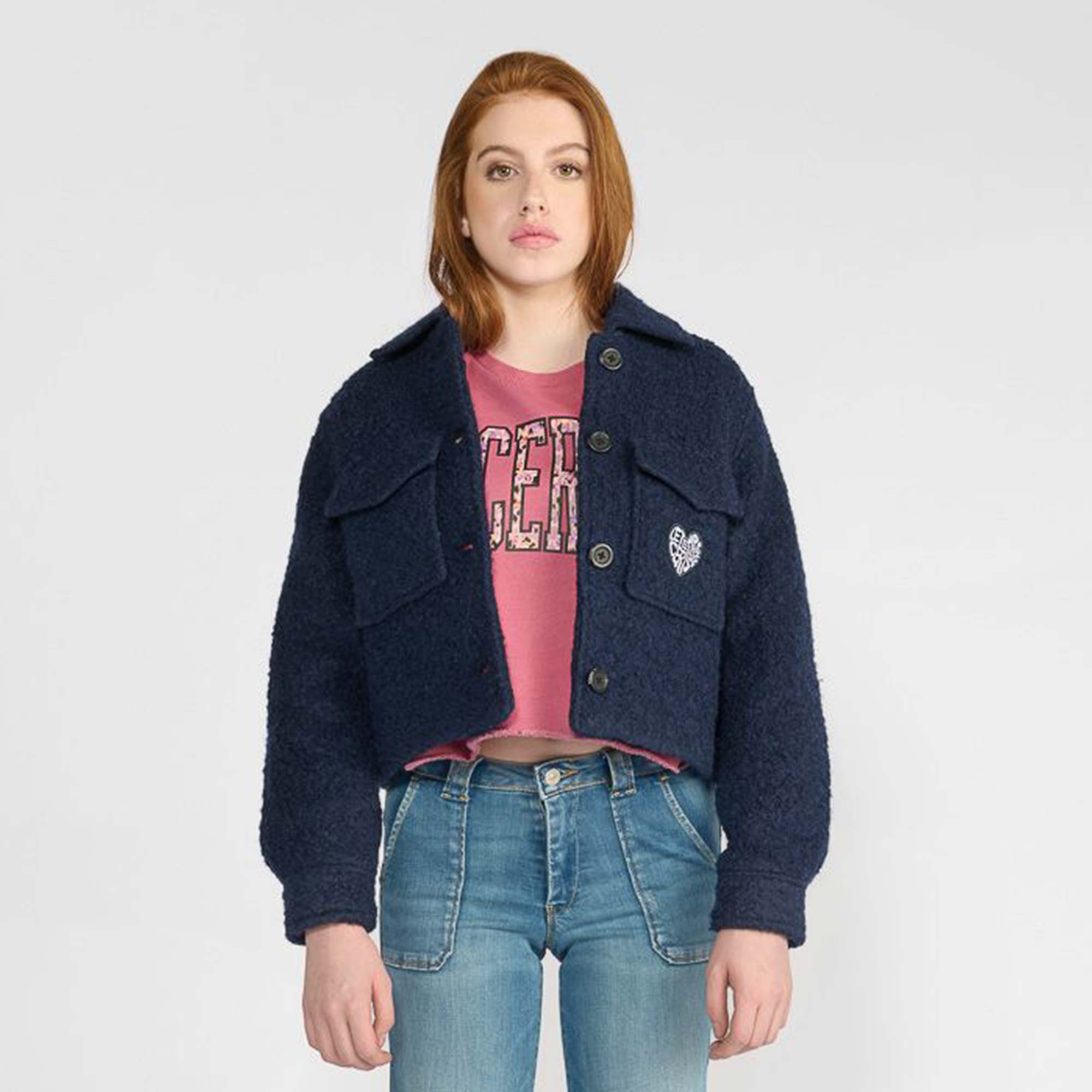 Giacca blu in misto lana Le Temps De Cerises - annameglio.com abbigliamento moda