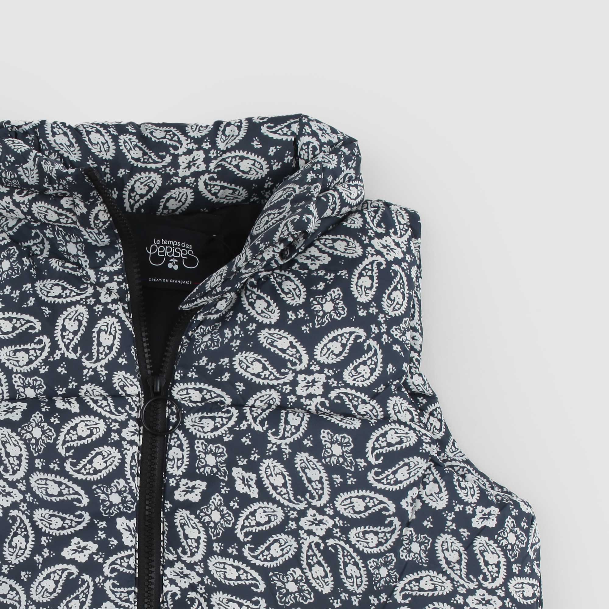 Piumino smanicato blu notte con motivo paisley - annameglio.com abbigliamento moda