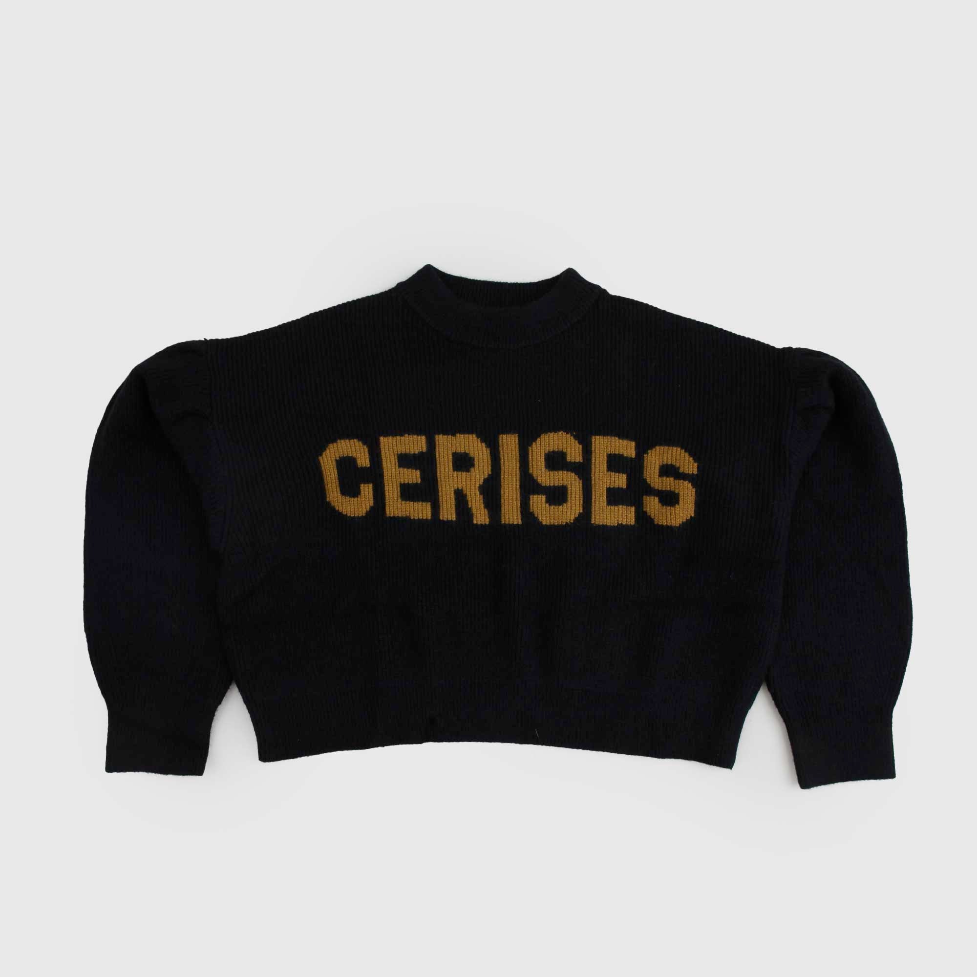 Maglione cropped nero a coste con logo - annameglio.com abbigliamento moda