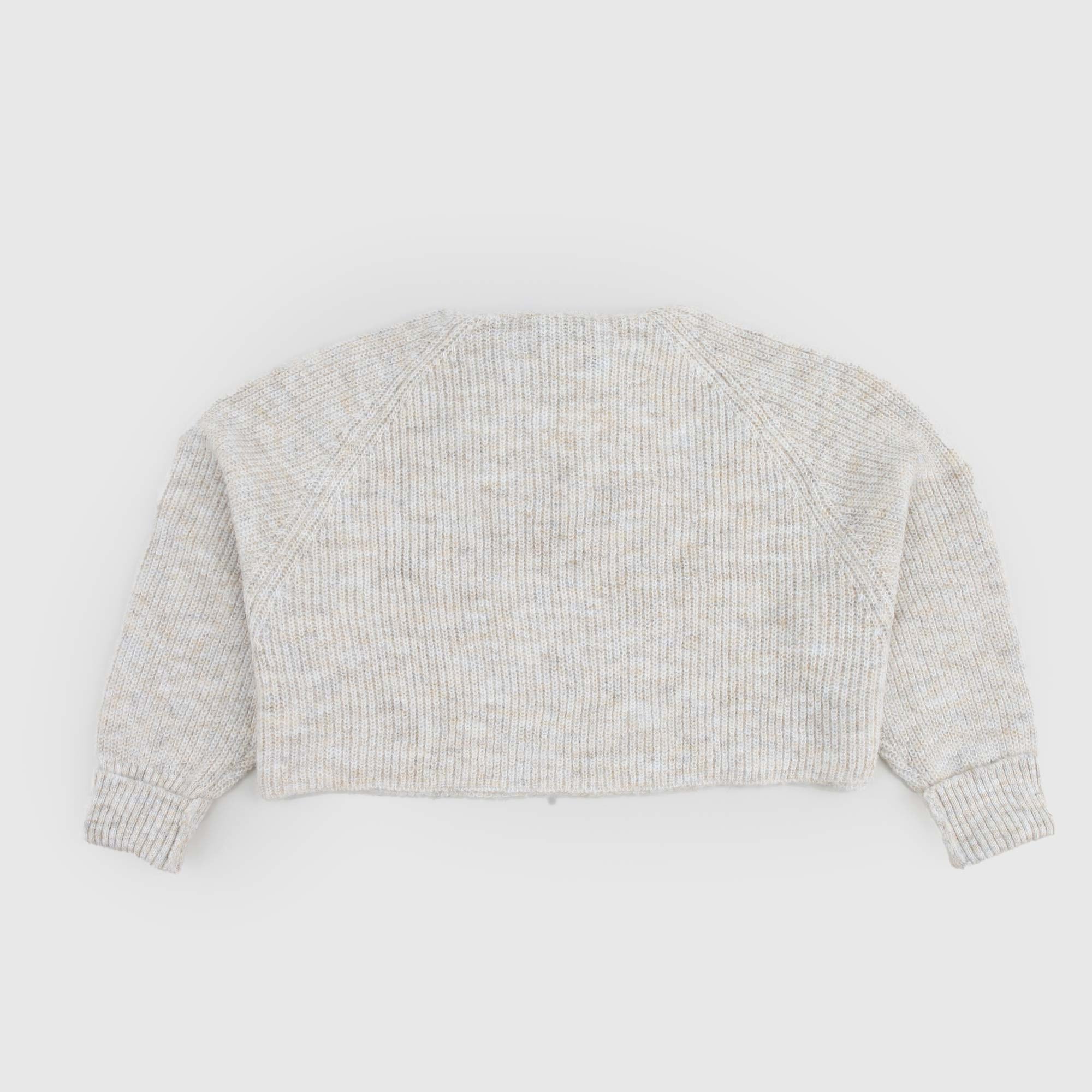 Maglione cropped dolcevita crema melange - annameglio.com abbigliamento moda