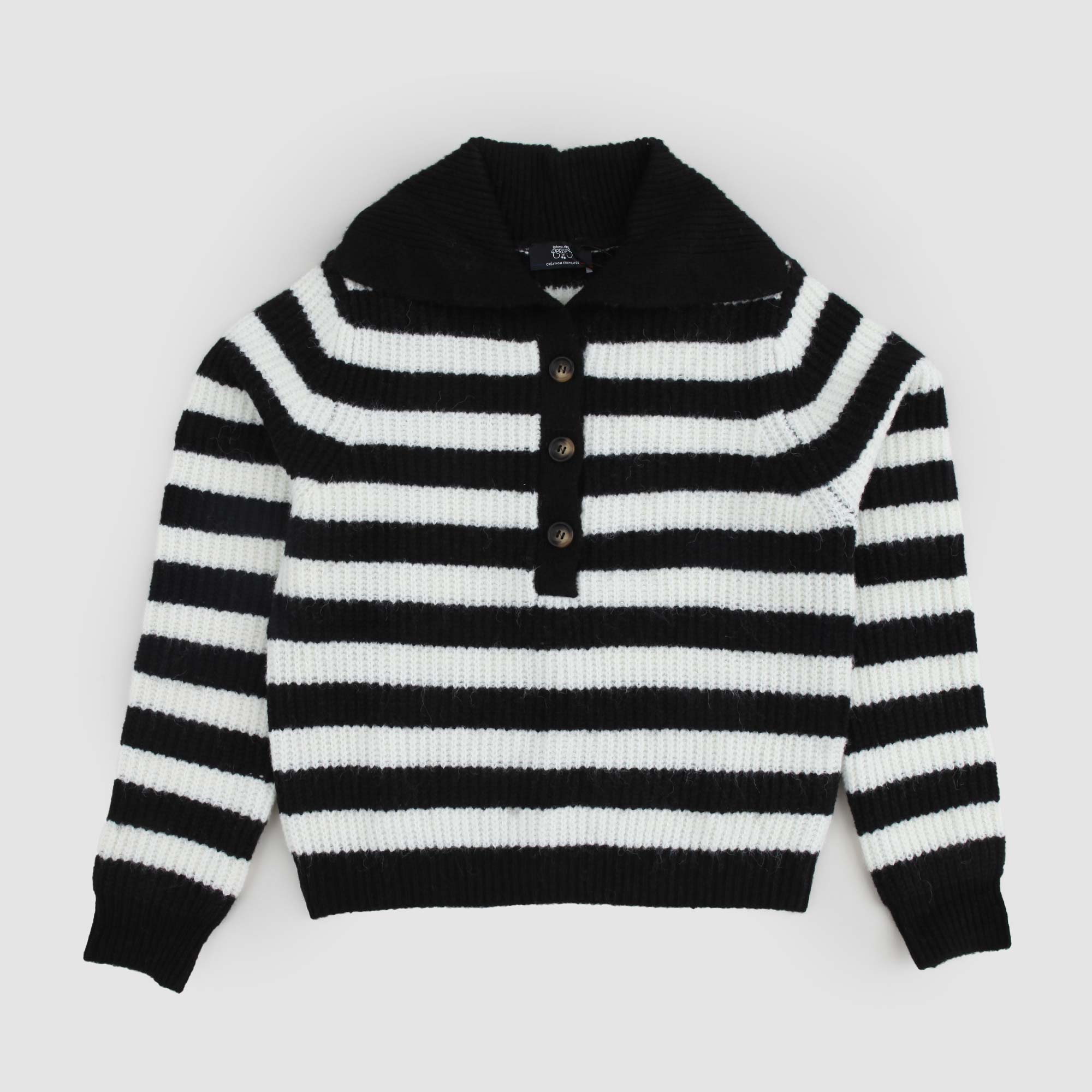 Maglione a righe con colletto e bottoni - annameglio.com abbigliamento moda