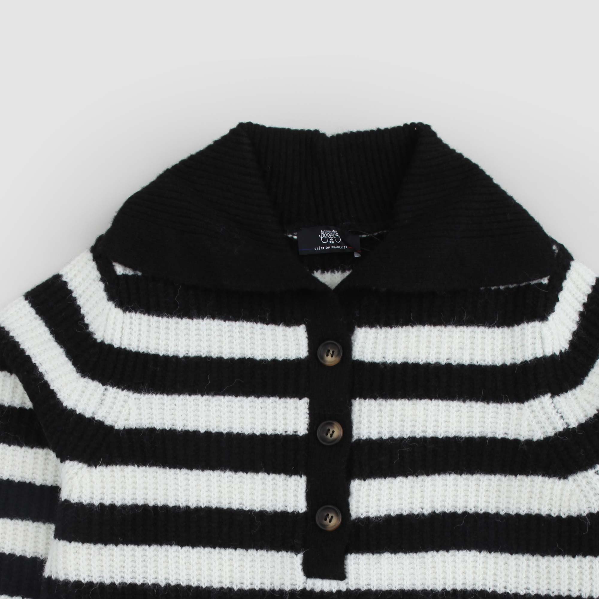 Maglione a righe con colletto e bottoni - annameglio.com abbigliamento moda