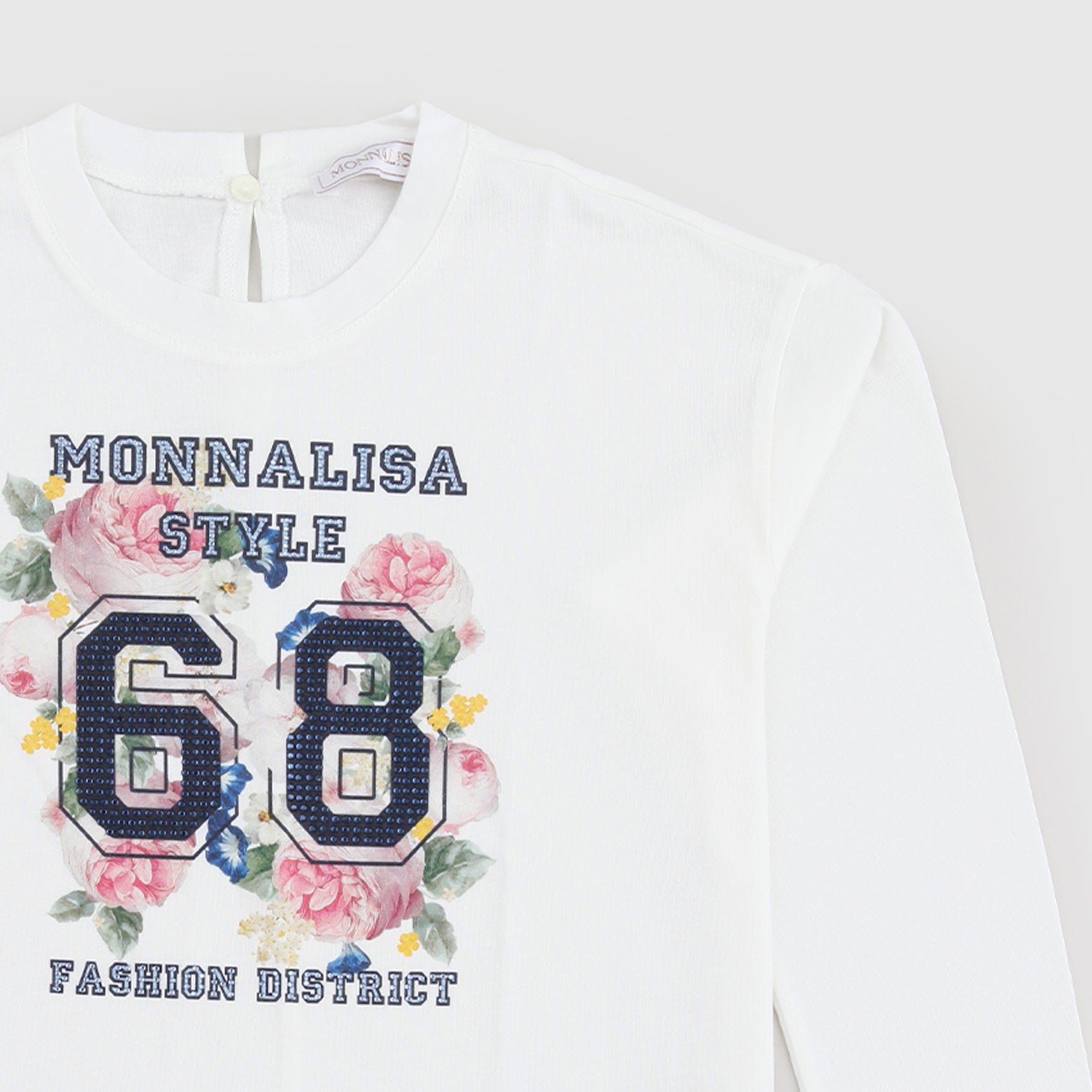 T-shirt bianca con brillantini blu - annameglio.com abbigliamento moda