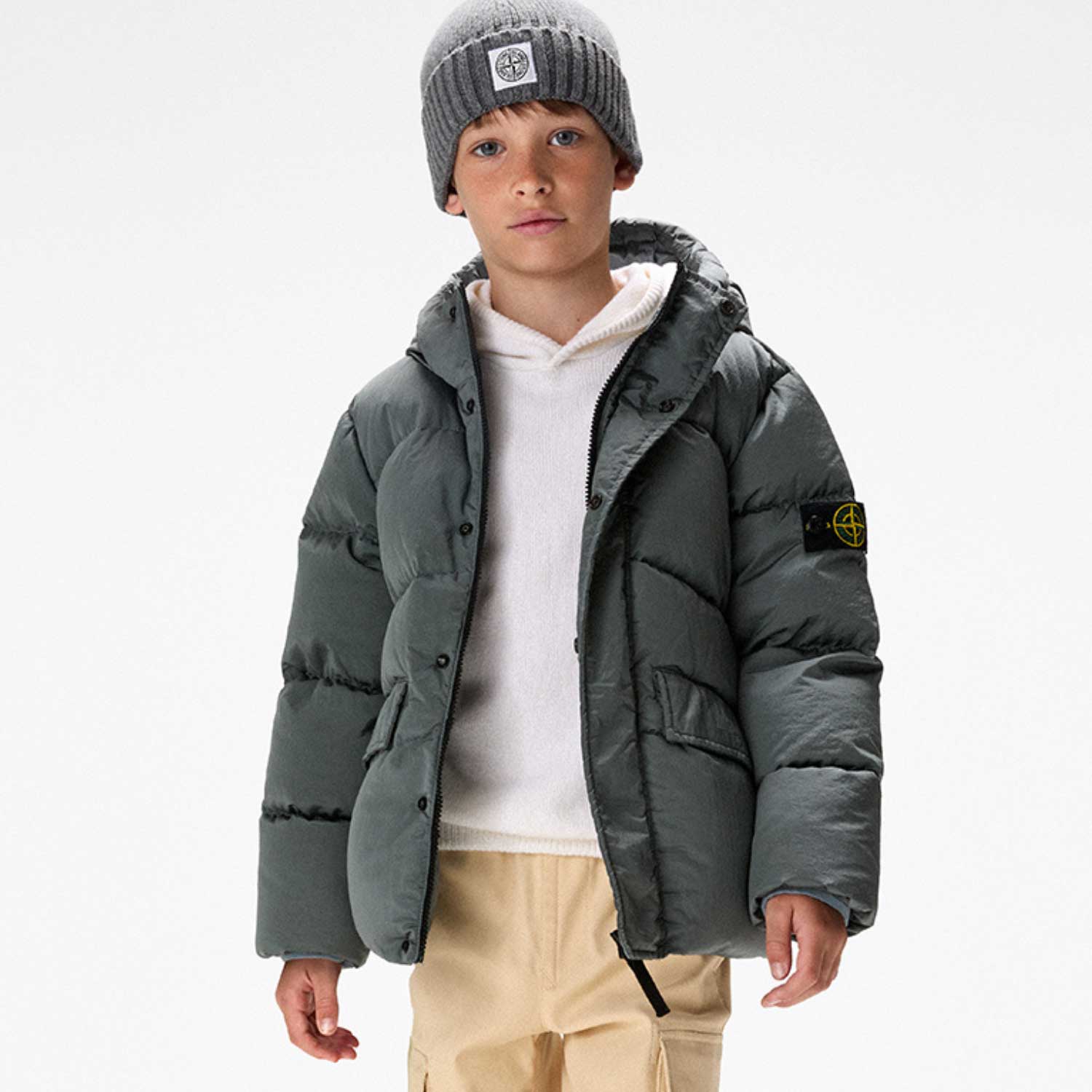 Piumino bomber grigio con logo - annameglio.com abbigliamento moda