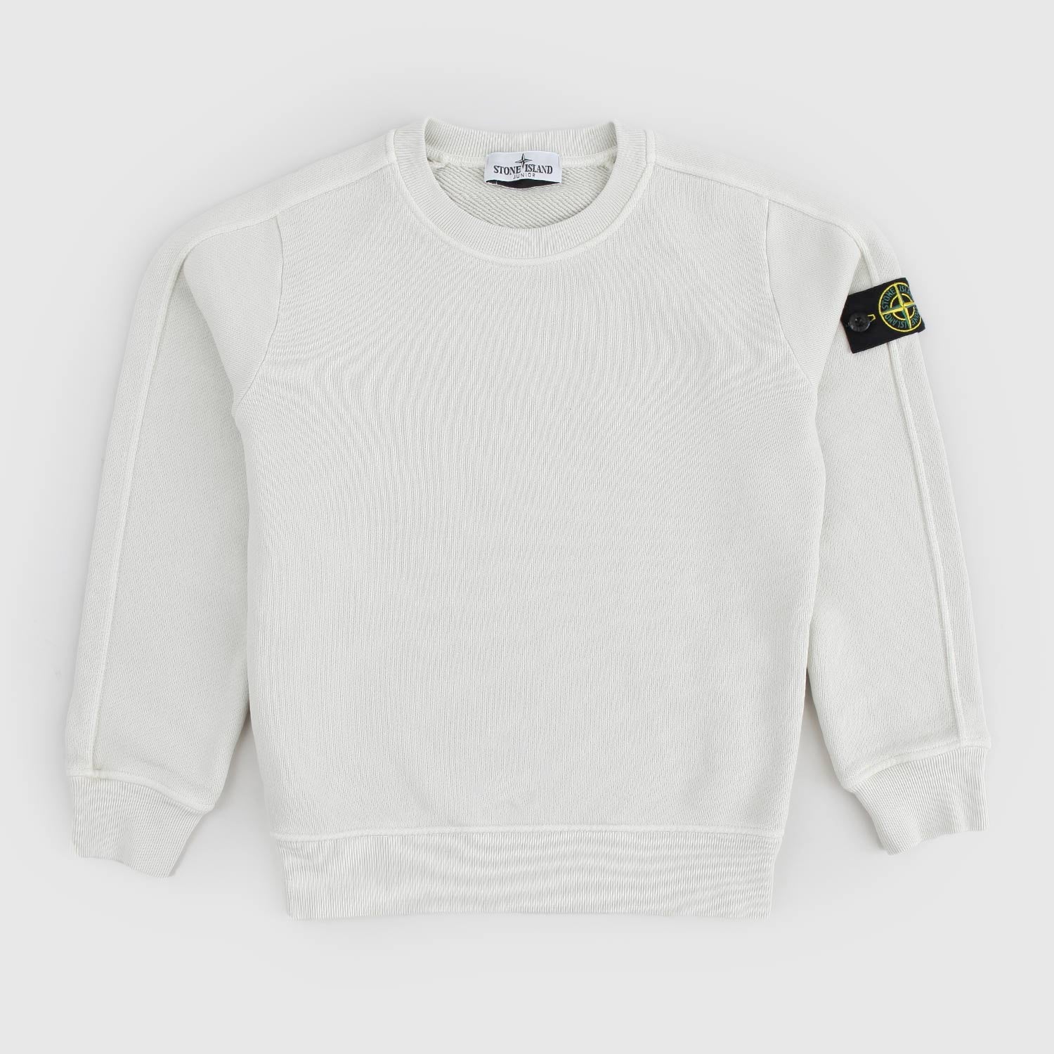 Felpa girocollo bianco sporco con patch - annameglio.com abbigliamento moda