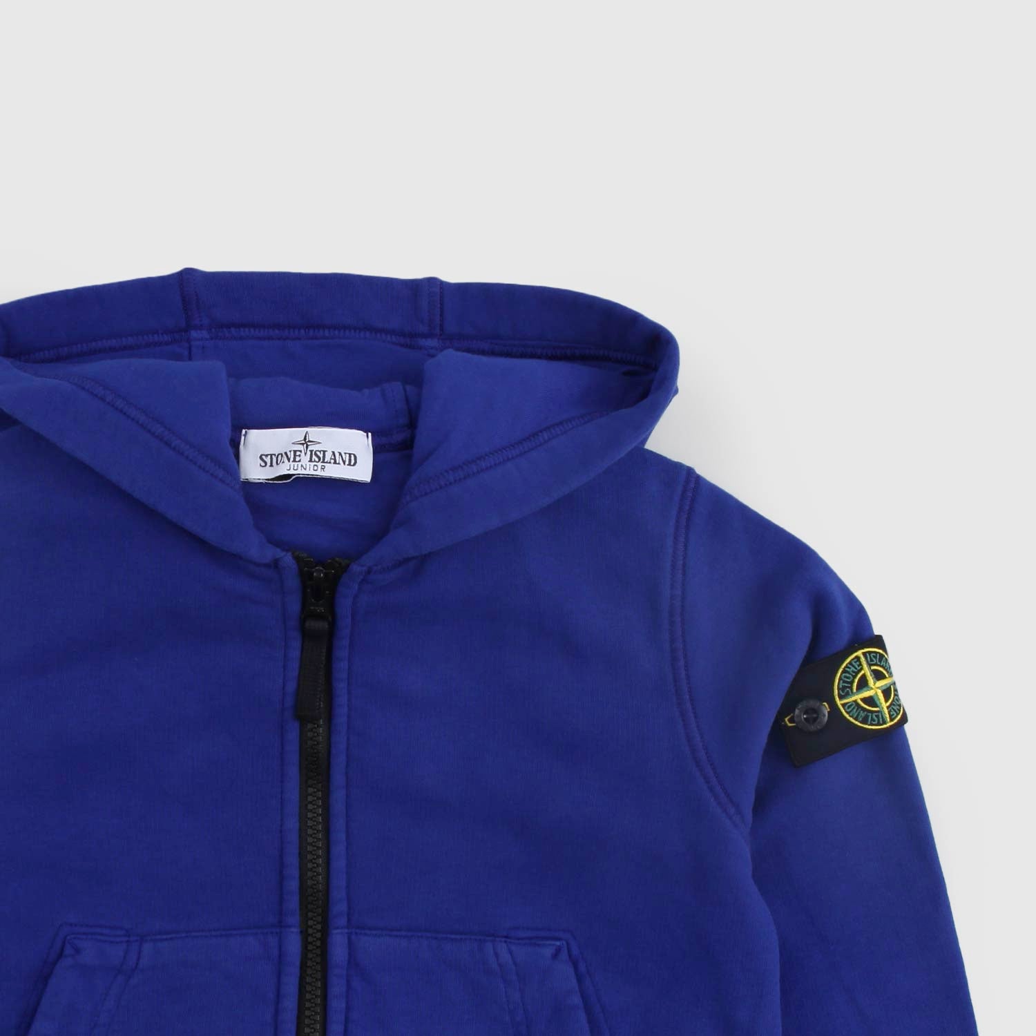 Felpa bluette con zip e tasca a marsupio - annameglio.com abbigliamento moda