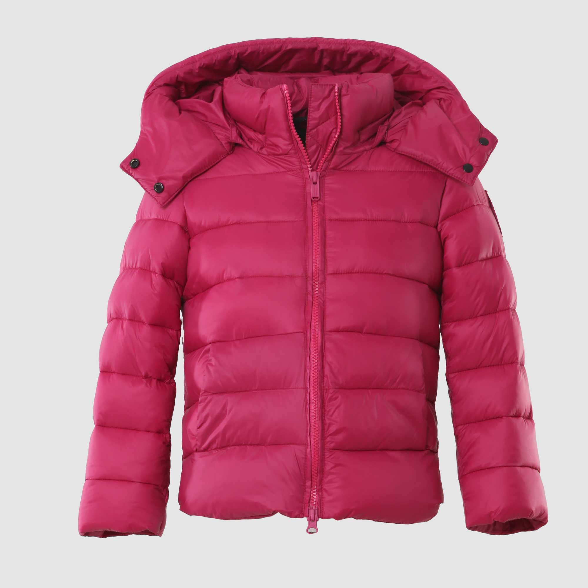 Piumino Fucsia con cappuccio in nylon riciclato - annameglio.com abbigliamento moda
