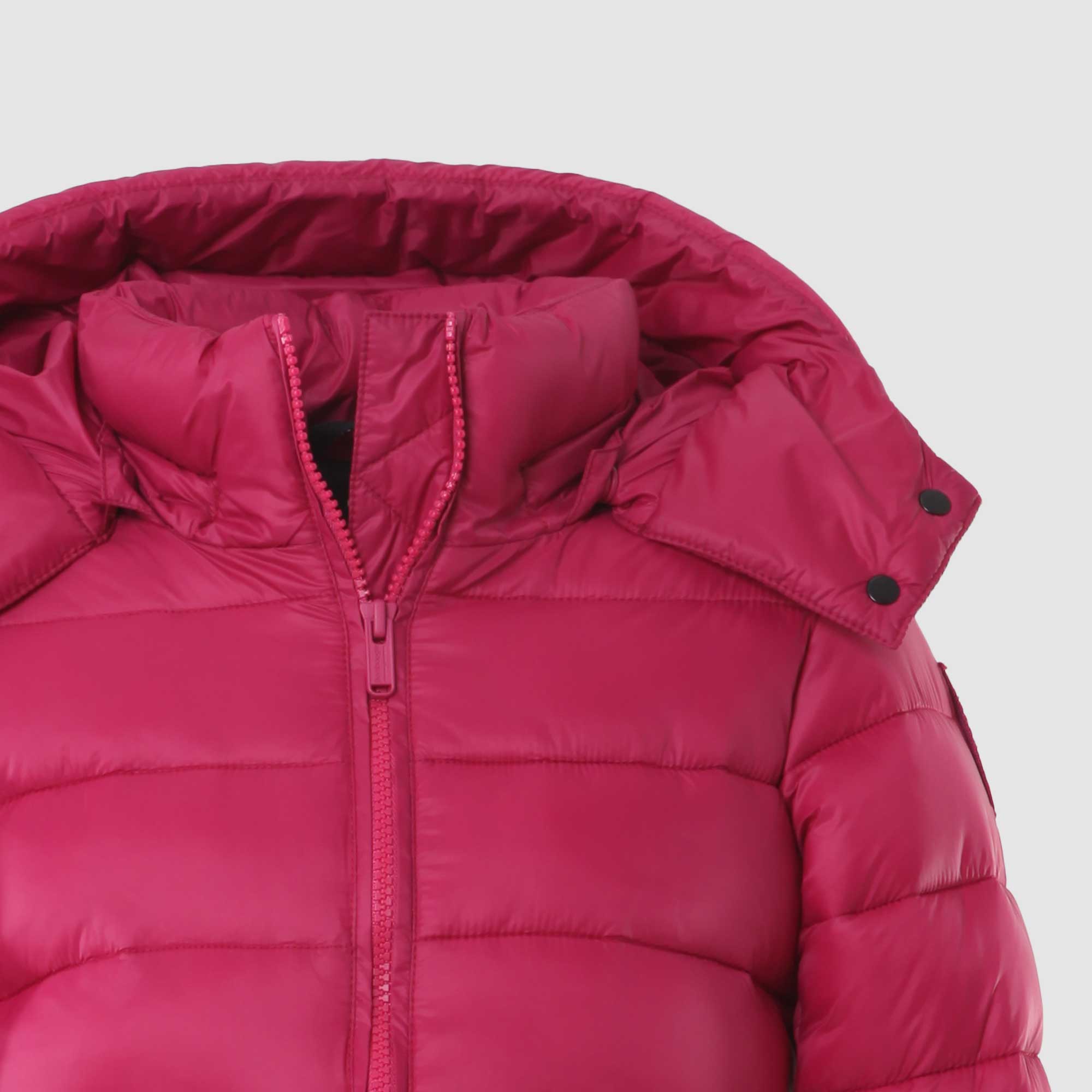 Piumino Fucsia con cappuccio in nylon riciclato - annameglio.com abbigliamento moda