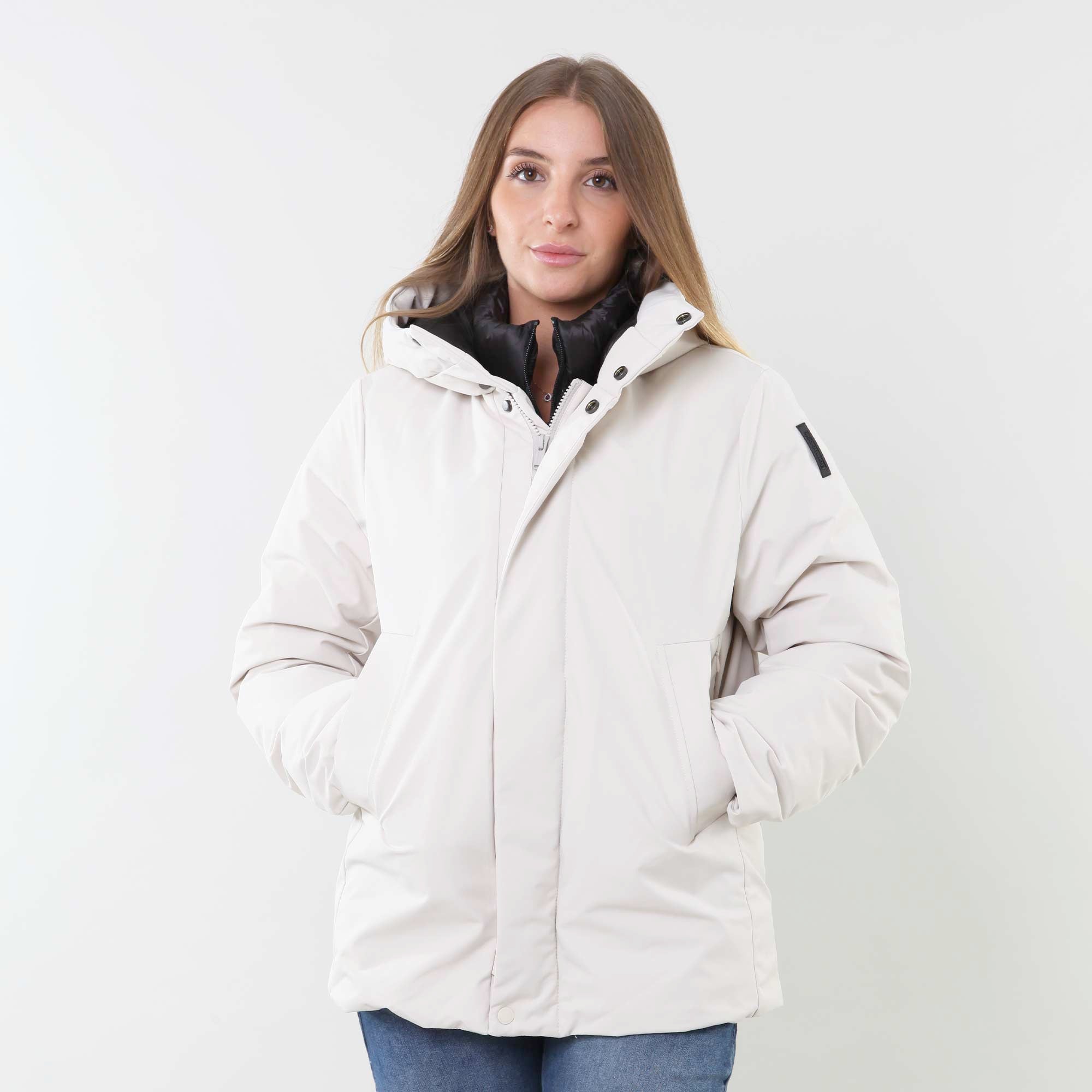 Giubbotto parka grigio crystal con cappuccio - annameglio.com abbigliamento moda