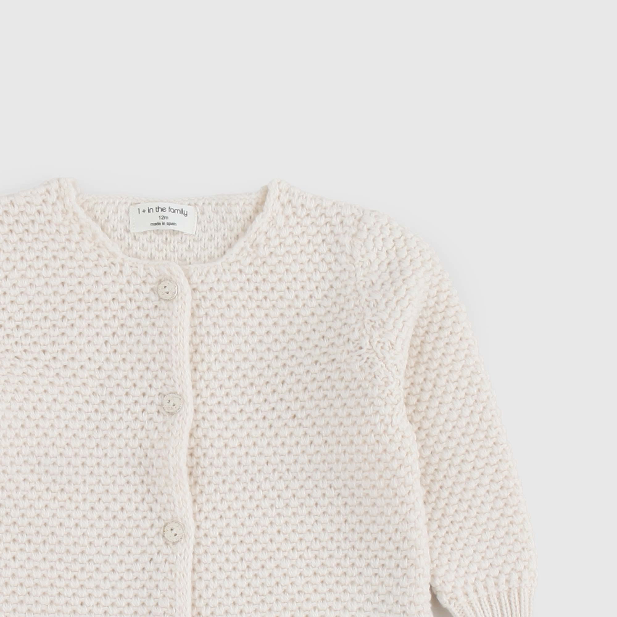 Cardigan girocollo LIS in maglia panna - annameglio.com abbigliamento moda