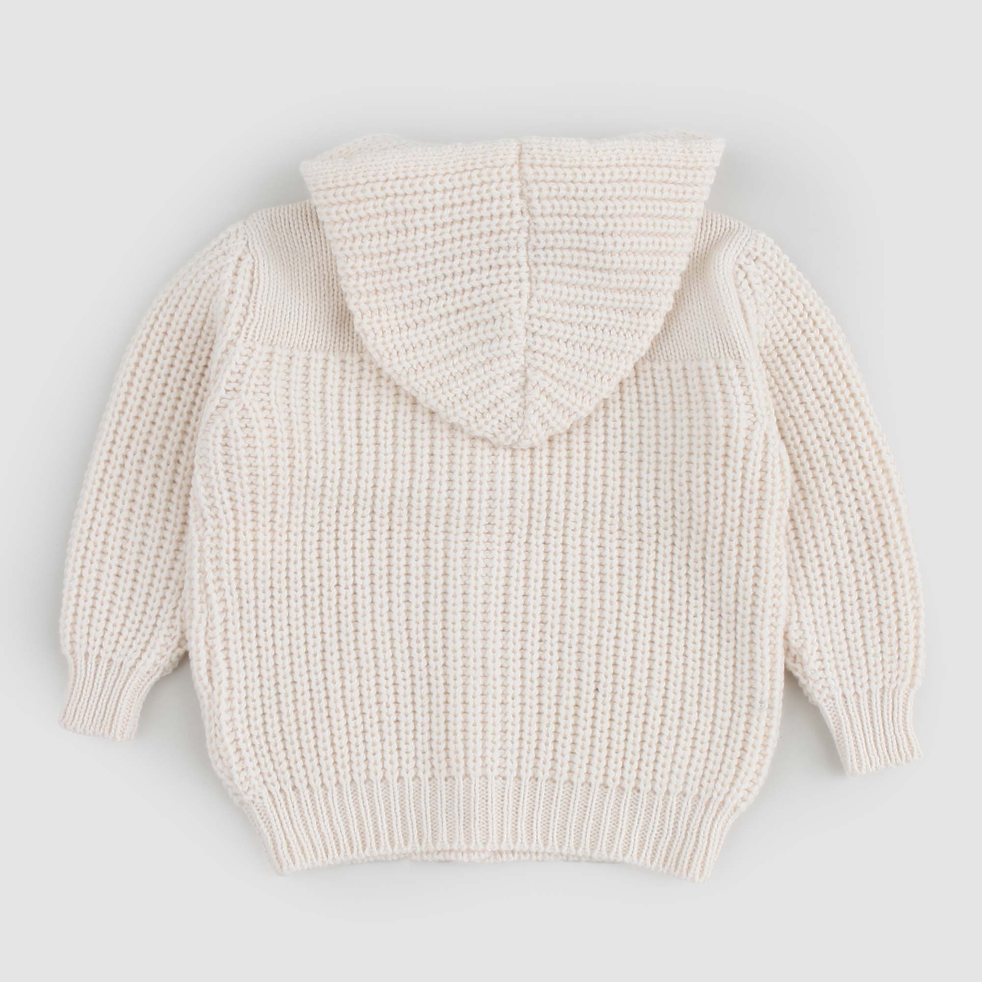 Cardigan misto lana SIMO panna con cappuccio - annameglio.com abbigliamento moda
