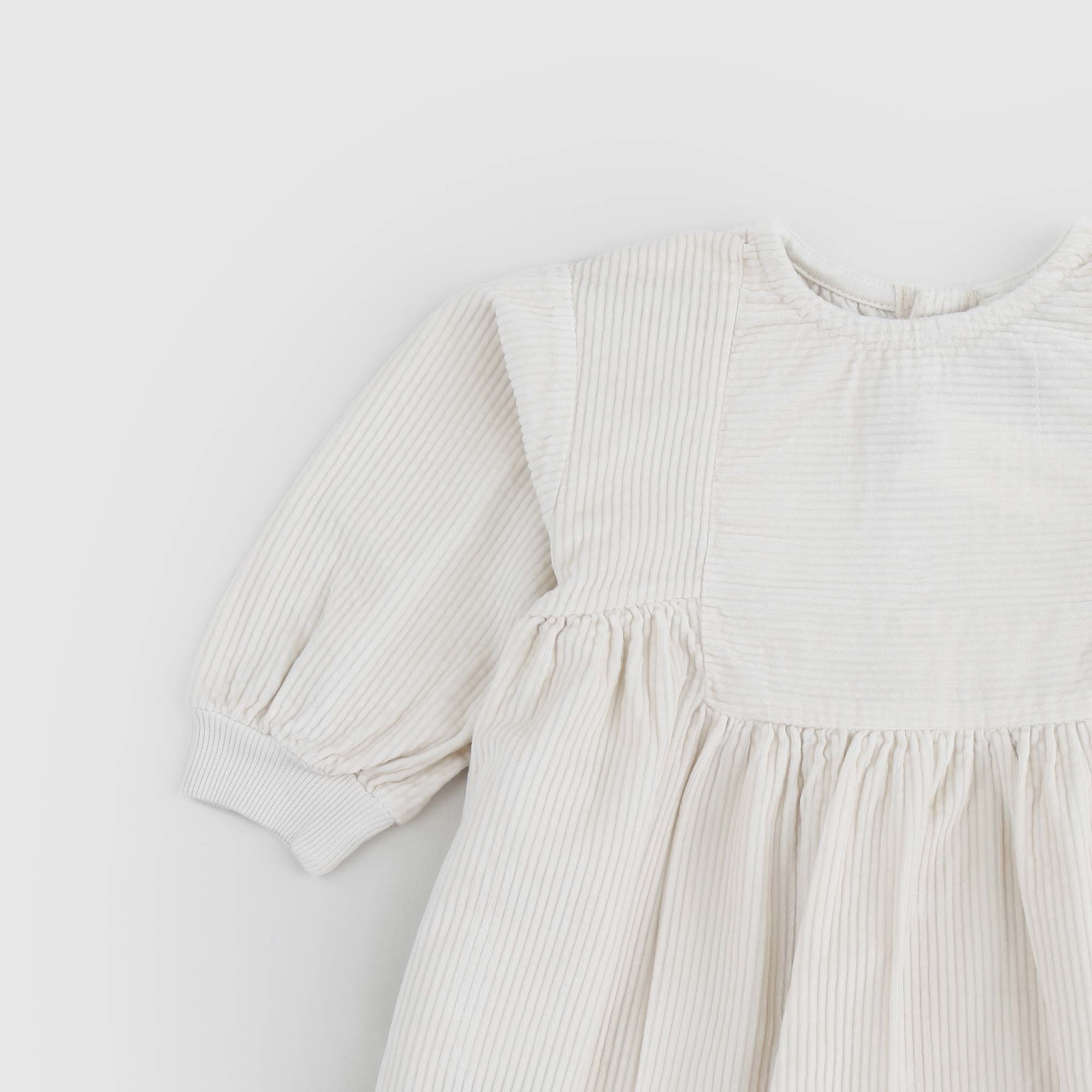 Abito CRISTINA In Velluto A Coste Bianco - annameglio.com abbigliamento moda