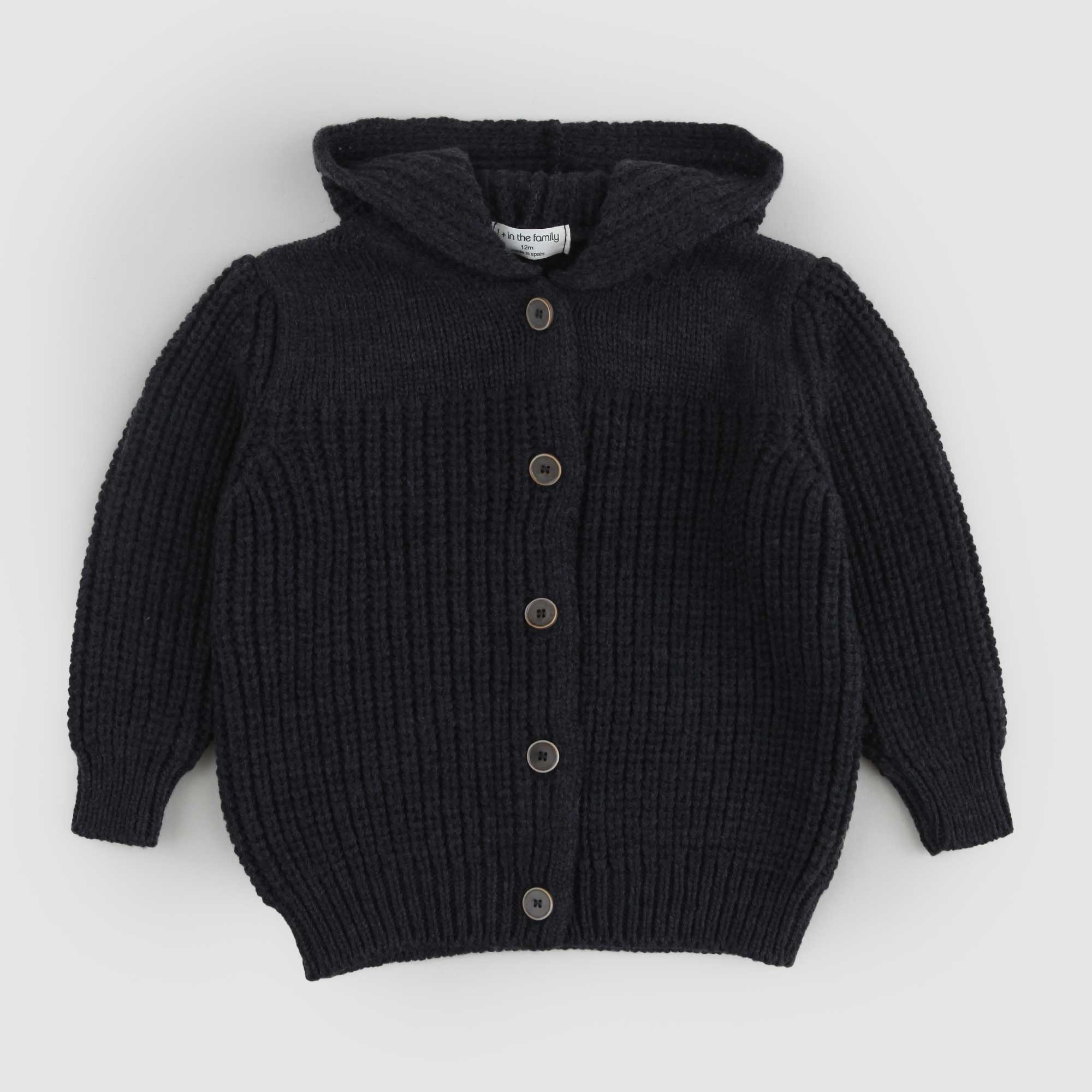 Cardigan merino con cappuccio antracite - annameglio.com abbigliamento moda