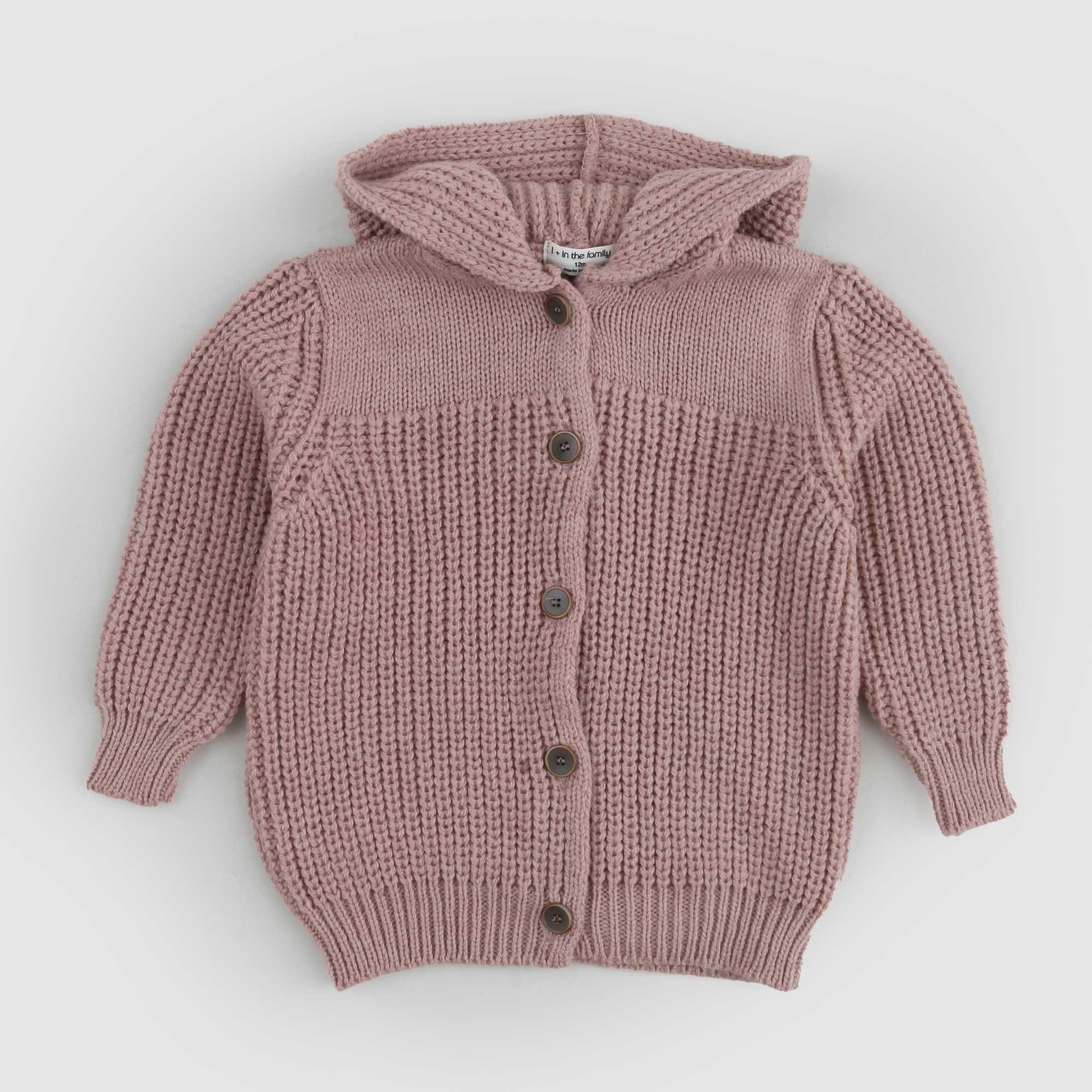 Cardigan Misto Lana Simo rosa antico Con Cappuccio - annameglio.com abbigliamento moda