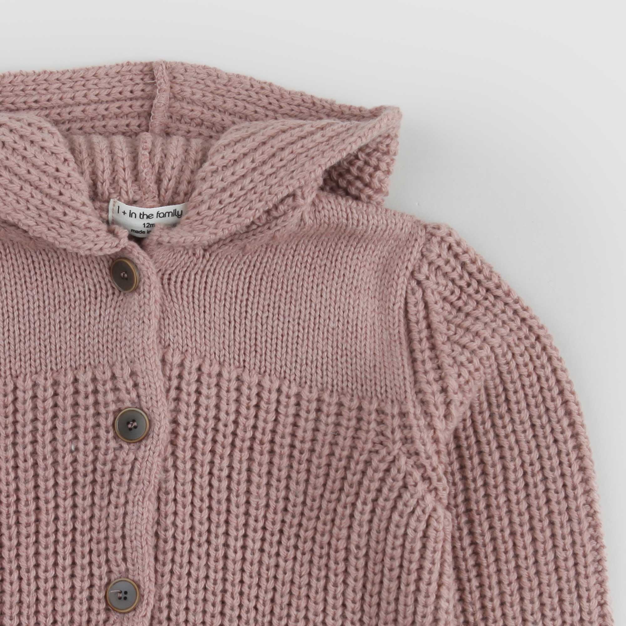 Cardigan Misto Lana Simo rosa antico Con Cappuccio - annameglio.com abbigliamento moda