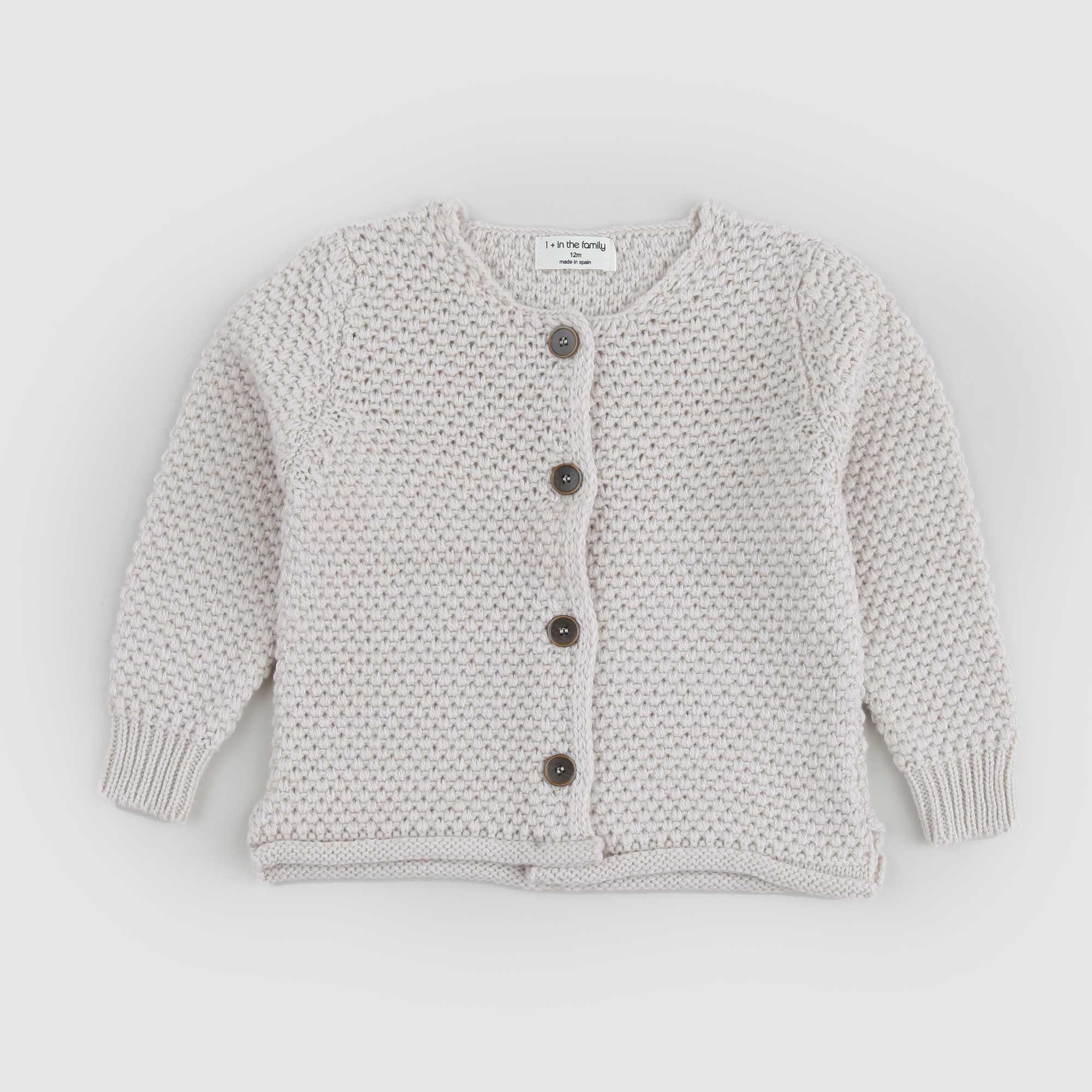 Cardigan girocollo LIS in maglia beige - annameglio.com abbigliamento moda