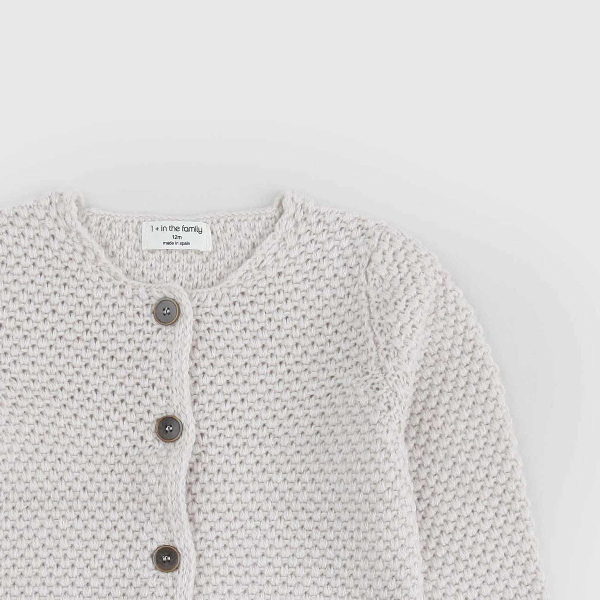 Cardigan girocollo LIS in maglia beige - annameglio.com abbigliamento moda