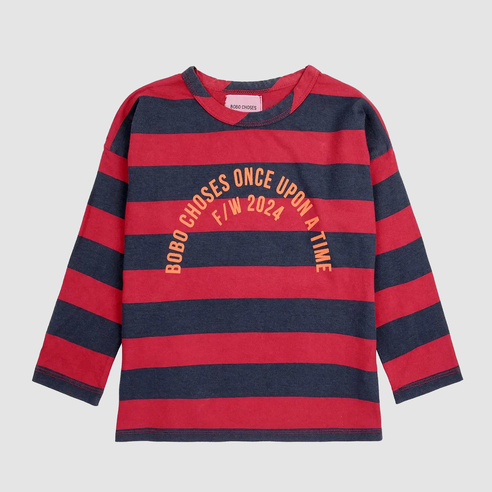 T-shirt a Righe con Lettering Arancione - annameglio.com abbigliamento moda