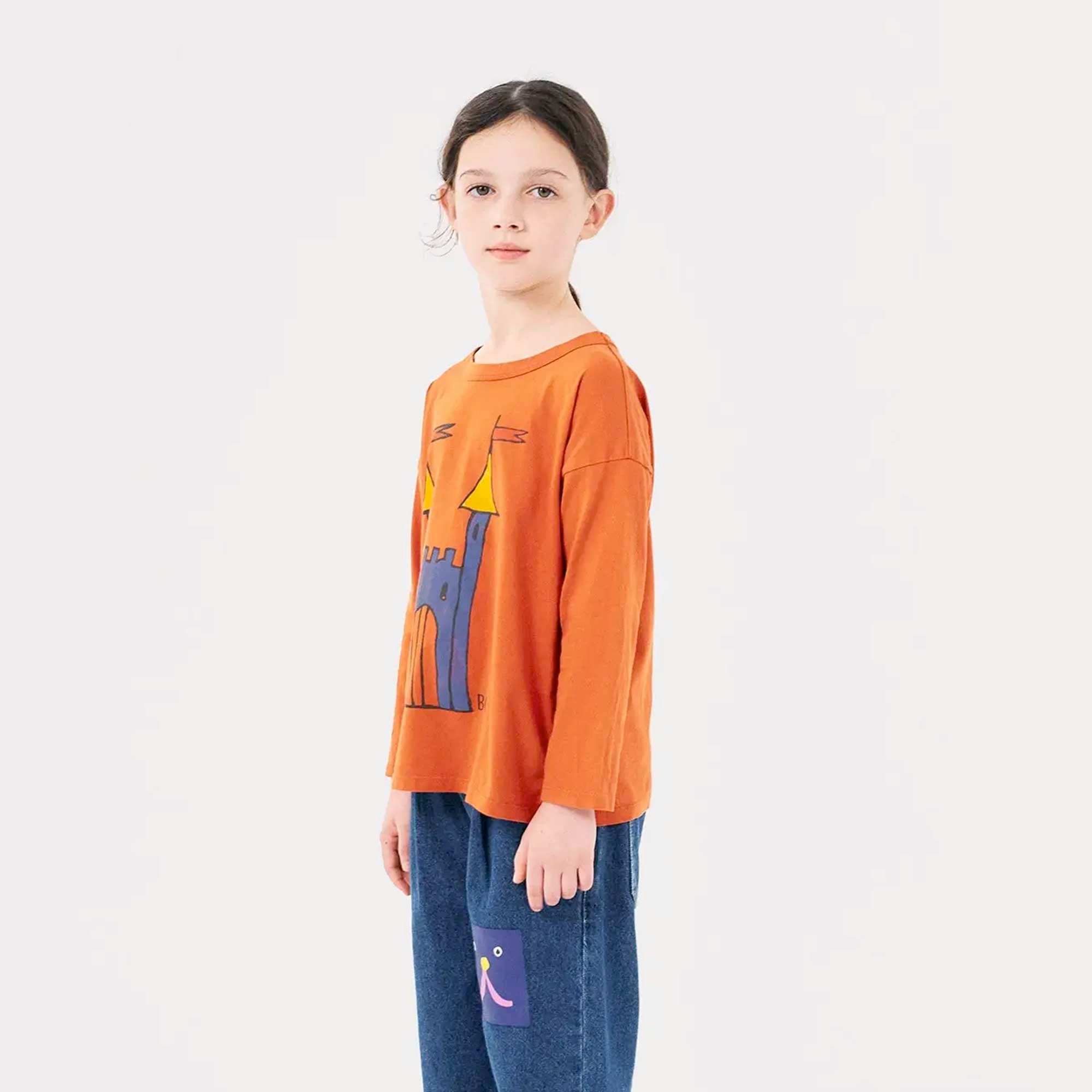 T-shirt arancione con Castello Fantasy - annameglio.com abbigliamento moda