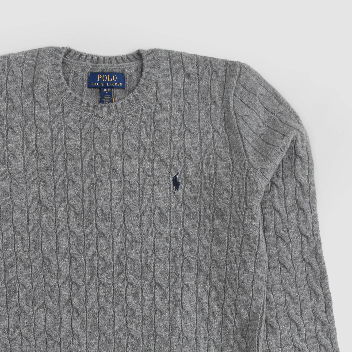 Maglione girocollo grigio con logo blu - annameglio.com abbigliamento moda