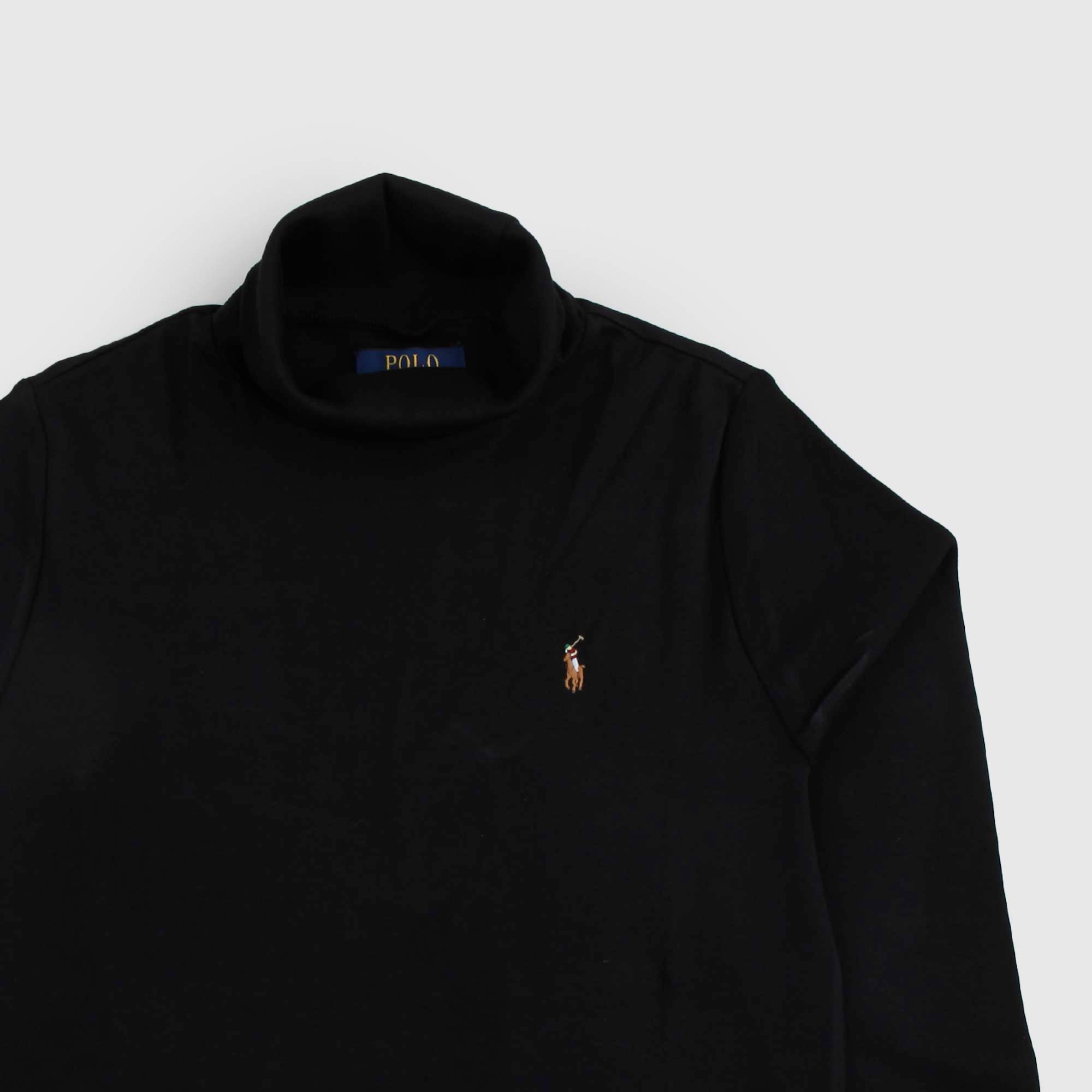 Maglia dolcevita Unisex nera con Pony ricamato - annameglio.com abbigliamento moda