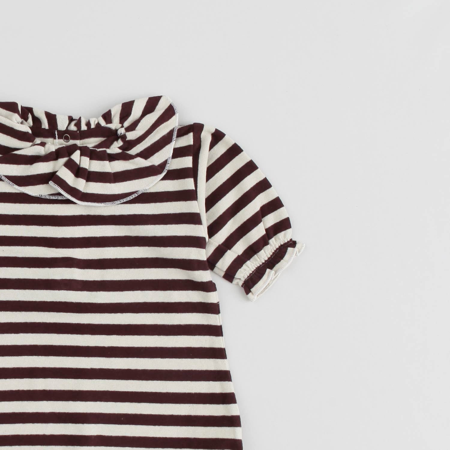 Tutina ciniglia a righe natural burgundy - annameglio.com abbigliamento moda