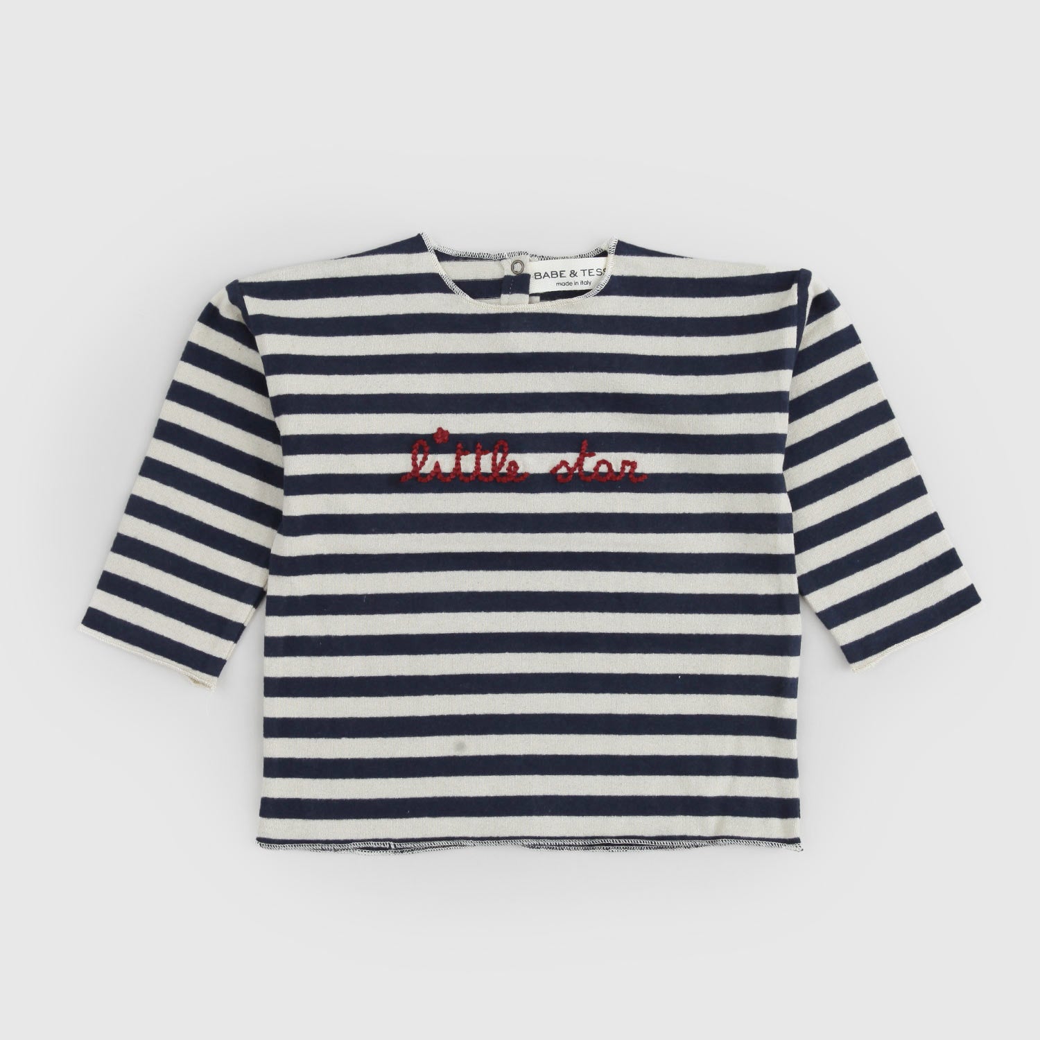 T-shirt ciniglia neonato stripes panna e blu - annameglio.com abbigliamento moda